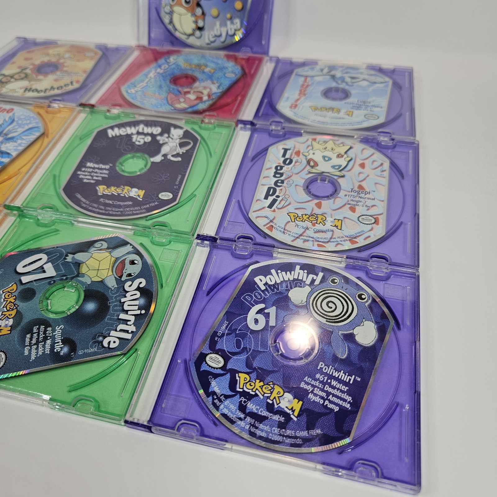 Pokemon Pokerom Lot Of 10 PC/Mac CD-ROM NINTENDO Mattel 2000