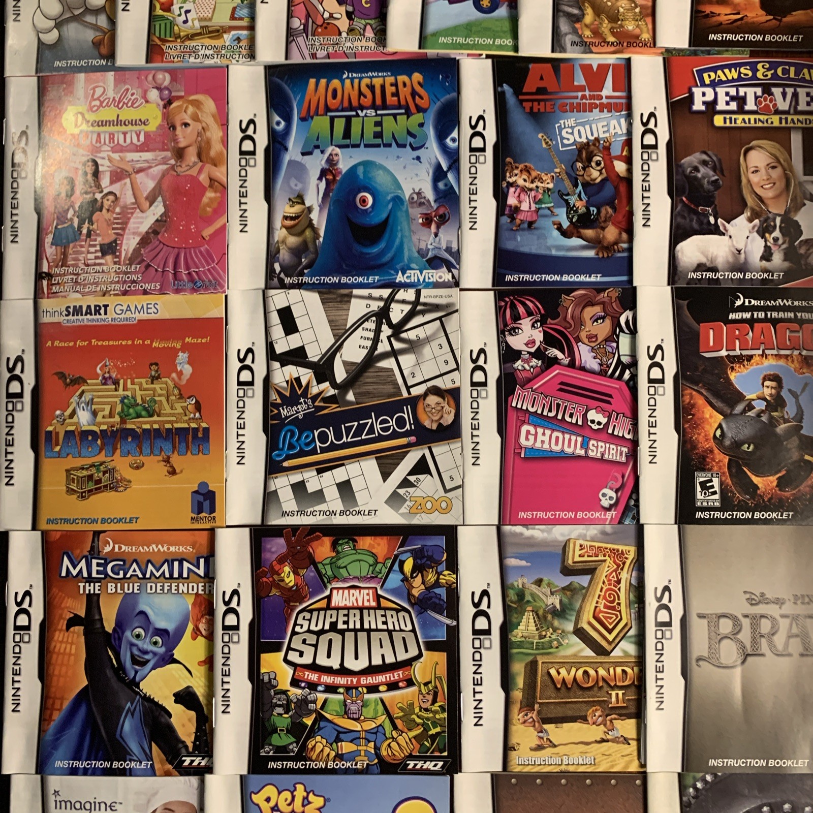Bulk Lot of 26 / Nintendo DS / Manuals ONLY / ***No Games / Instruction Booklets