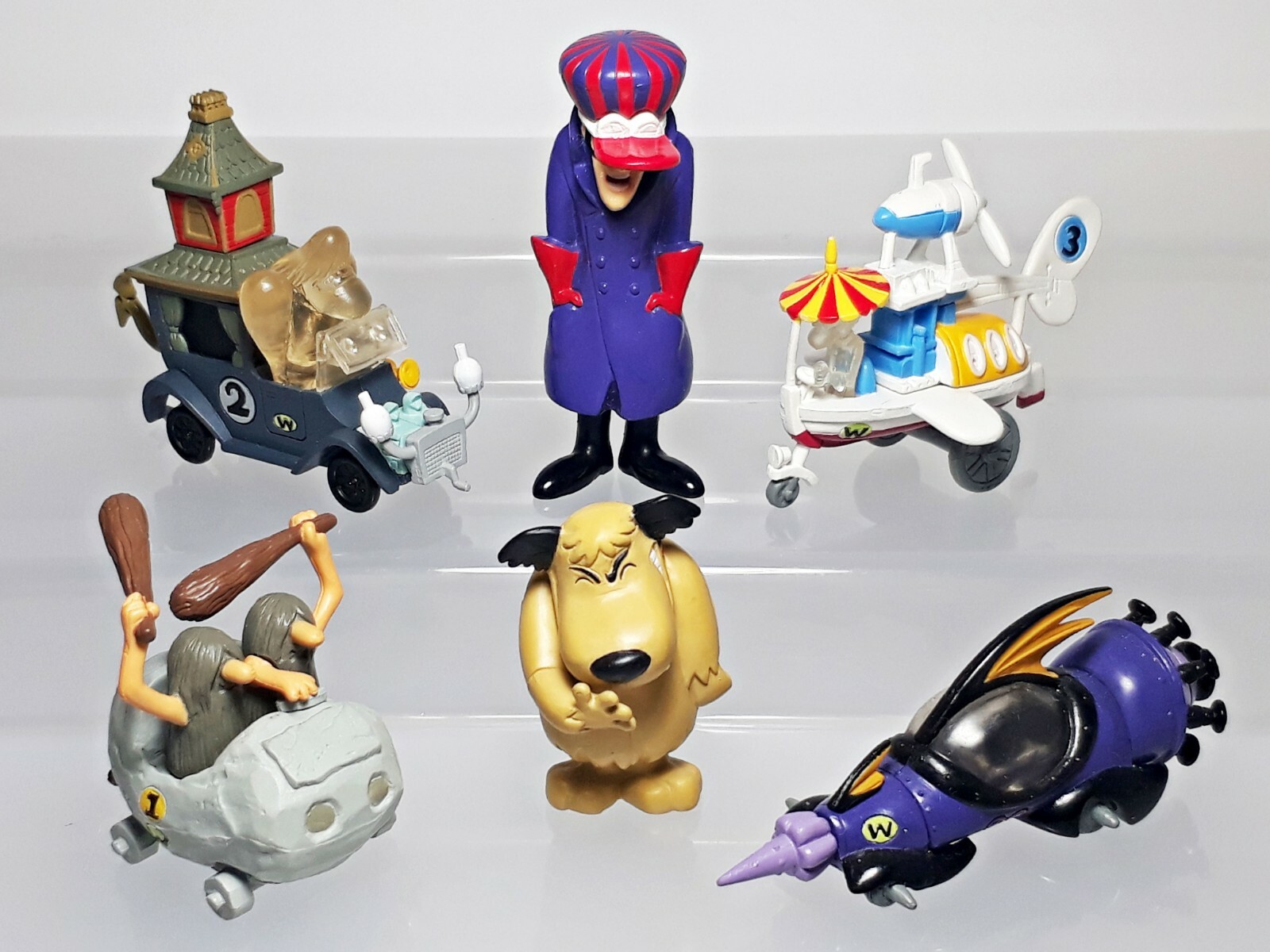 Wacky Races Vehicle Figure Set (6) Bandai HG Mean Machine Creepy Coupe 1.3-2.9″