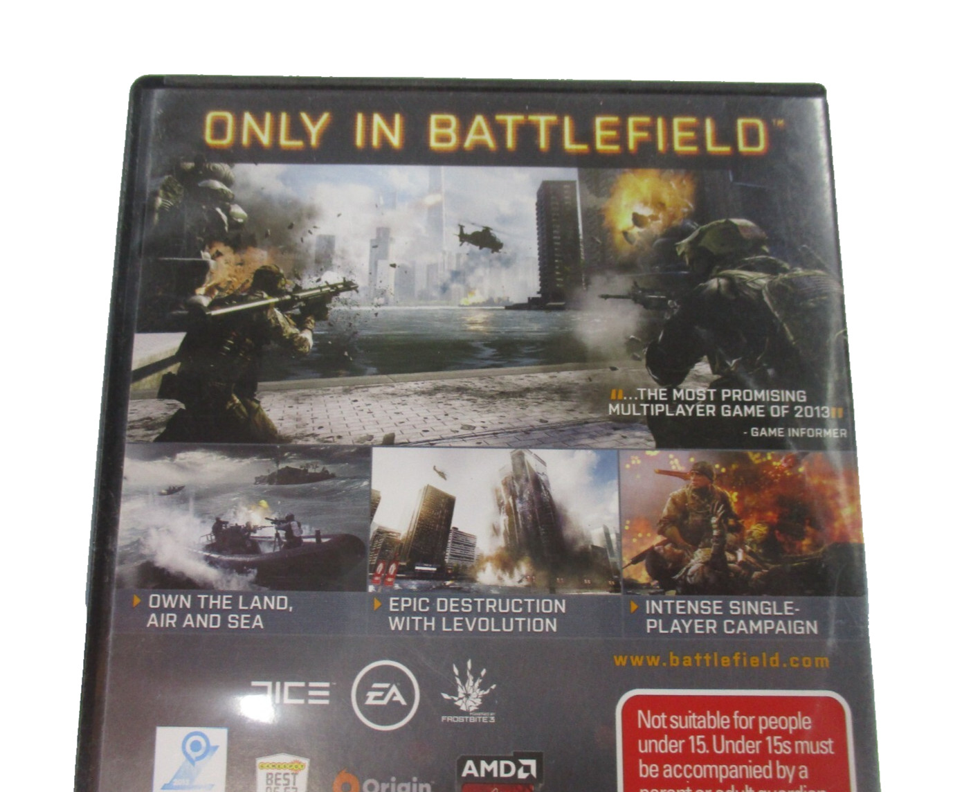 Battlefield 4 PC DVD ROM Game MA15+ Region Free 2013 EA Games Manual Tested