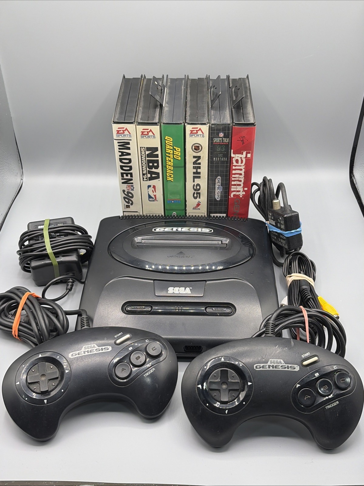 Tested✅ Sega Genesis OEM Console Bundle Model MK-1631 W/ 6 Games, 2 Controllers