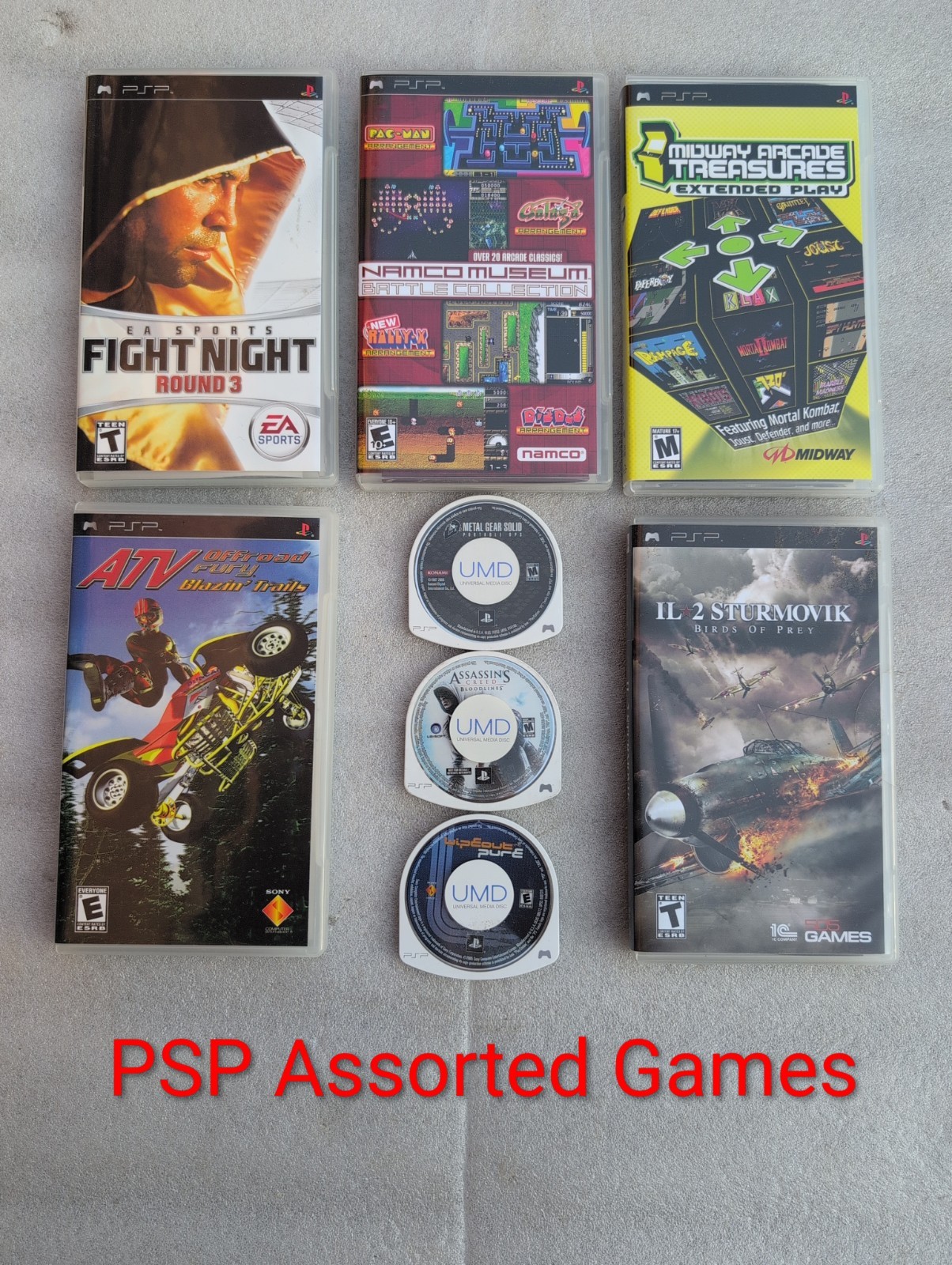 Lot of 8 Assorted Sony PSP Video Games. 5 Includes Case & Manual. Adult Owned