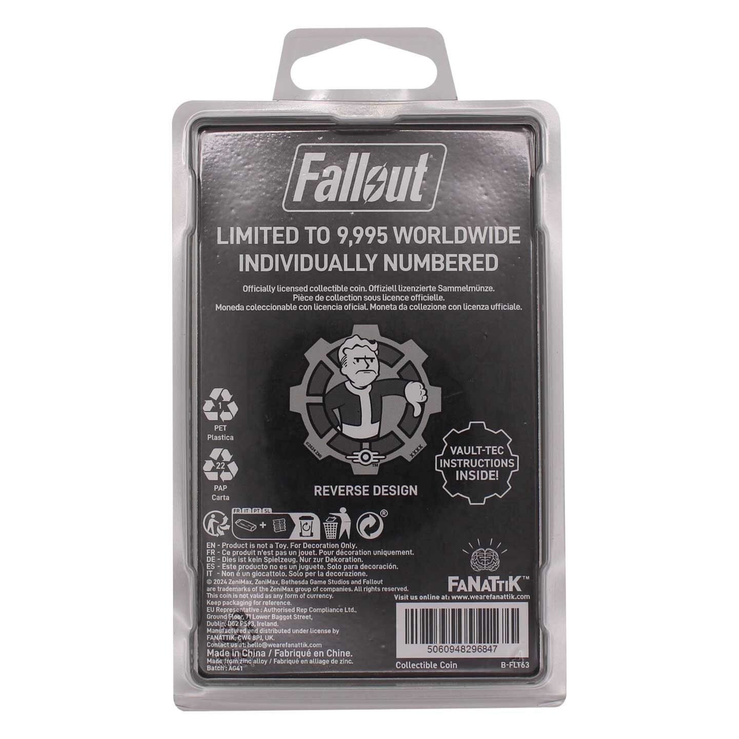 🚀 Official Fallout Black & White Vault Tech Boy Decision Flip Coin Official