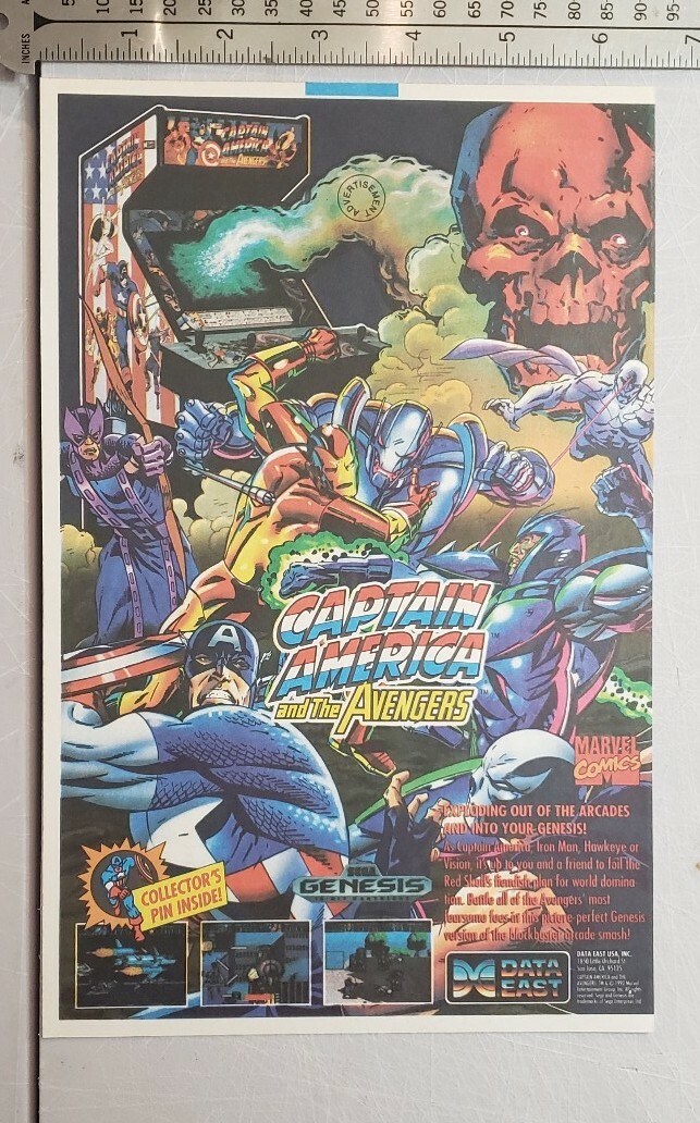 Captain America And The Avengers Sega RARE Print Advertisement