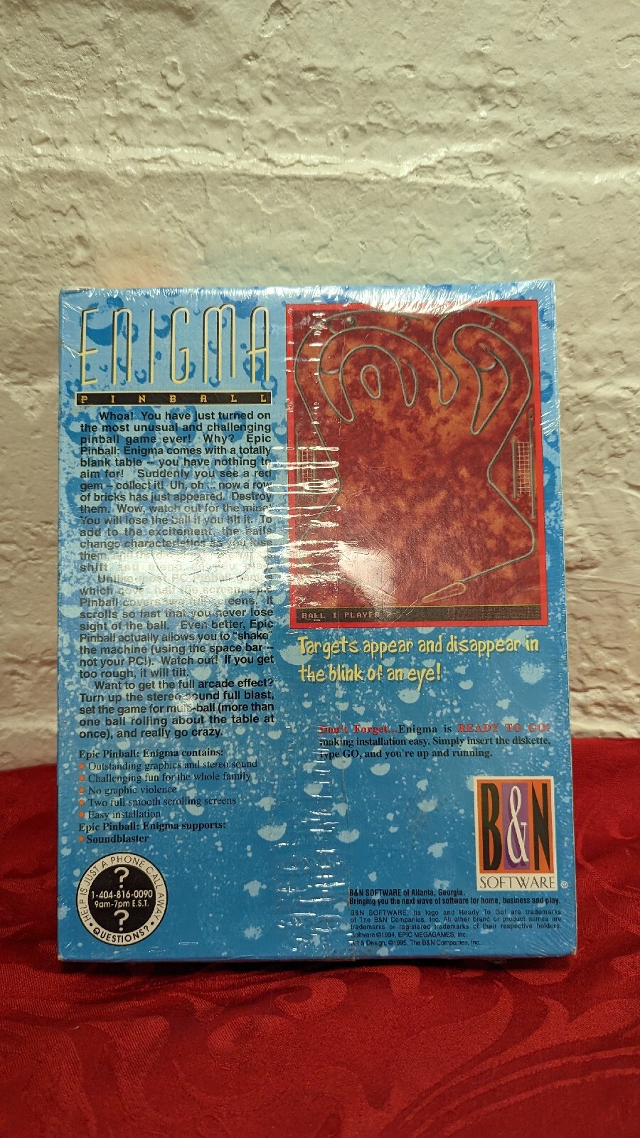 Enigma Epic PC Pinball DOS 3.3 Game Tandy IBM Compatible Sealed