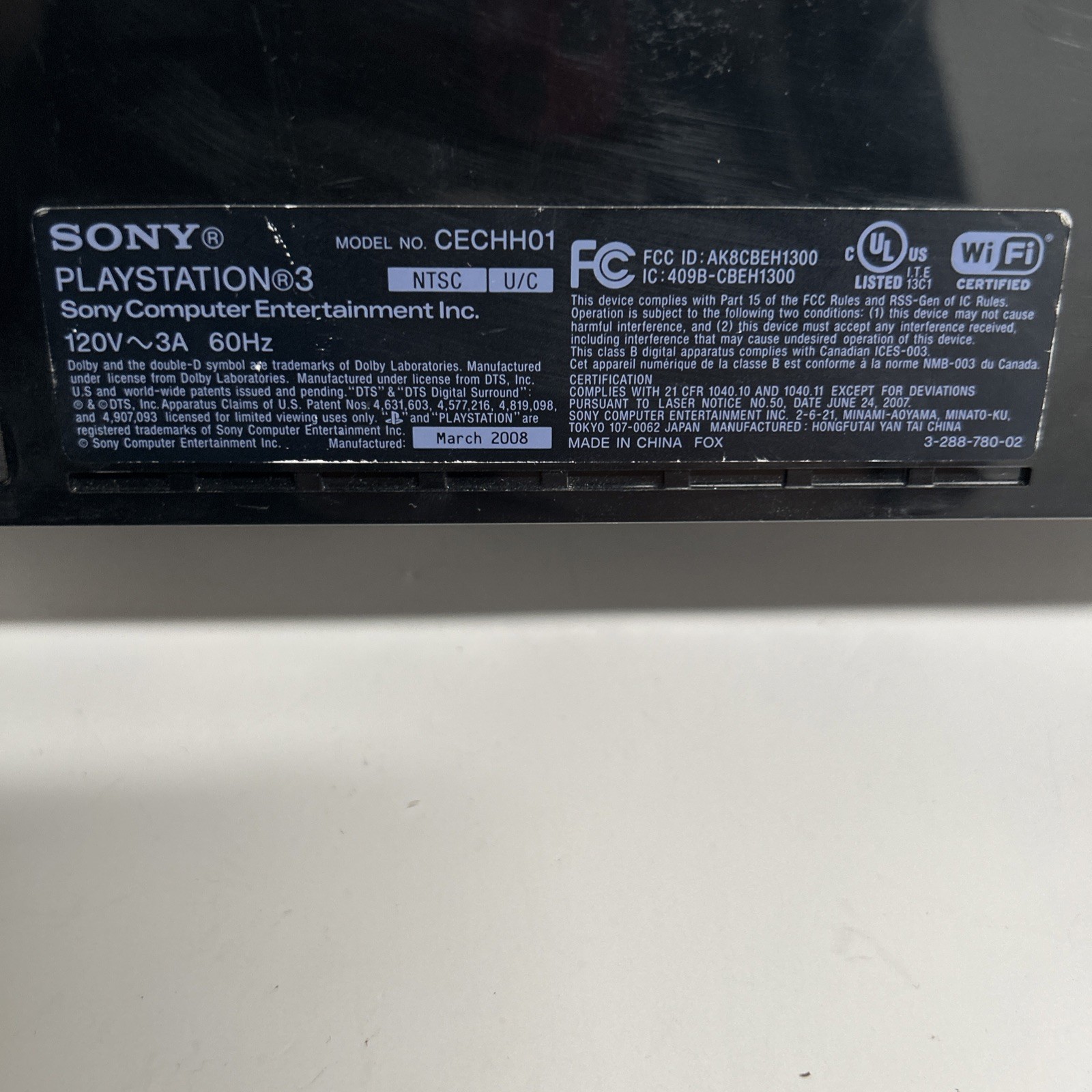Sony Playstation 3 PS3 Fat CECHH01 80GB Console Only – Tested Works!