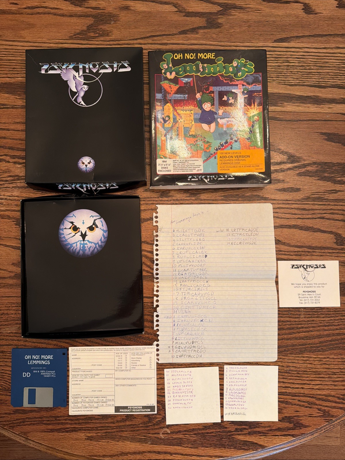 1991 Lemmings Game IBM PC Big Box 5.25” Disks with Manual and Box RARE GUC