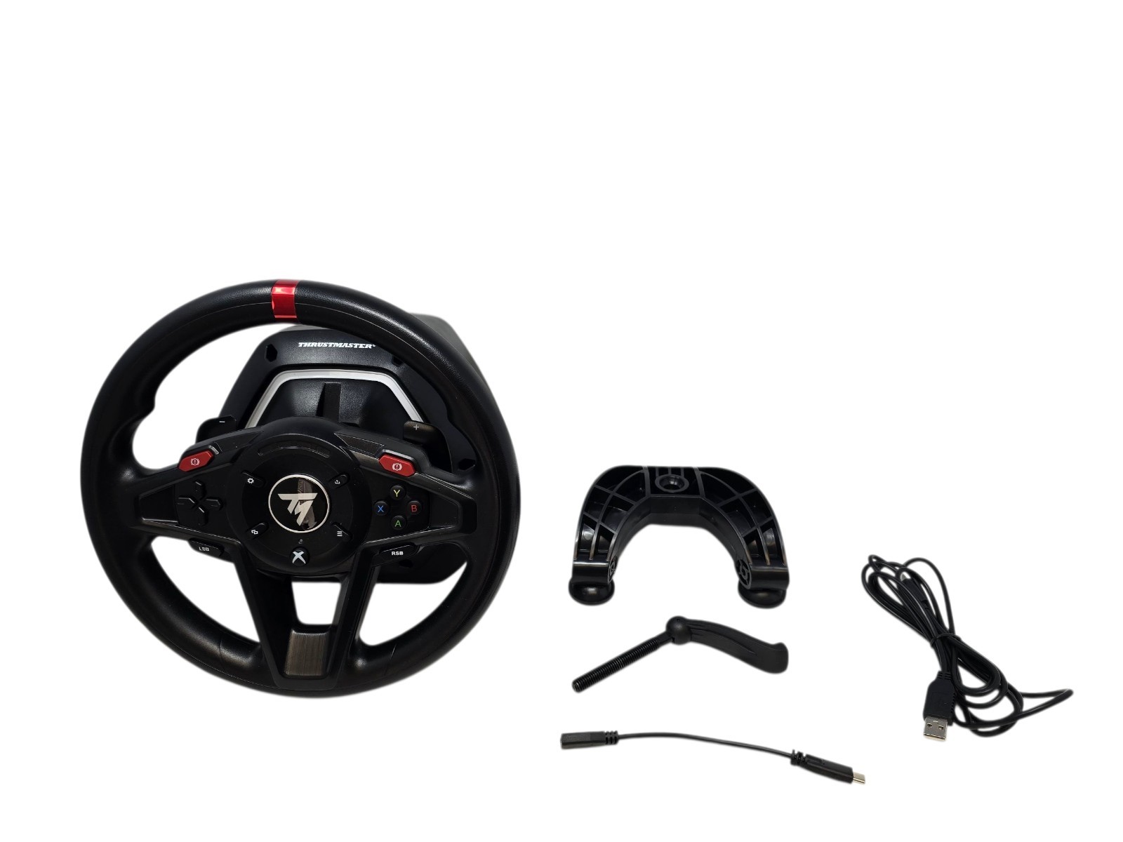 ThrustmasterT128 WHEEL+USB ADAPTER+CORDS+CLIPS+XboxSeriesX/S+XboxOne NO PWR CORD