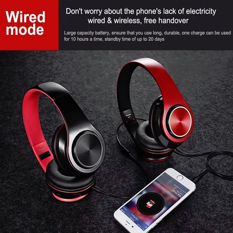 Wireless Foldable Bluetooth Headset Noise Cancellation TF Memory Card for iPhone