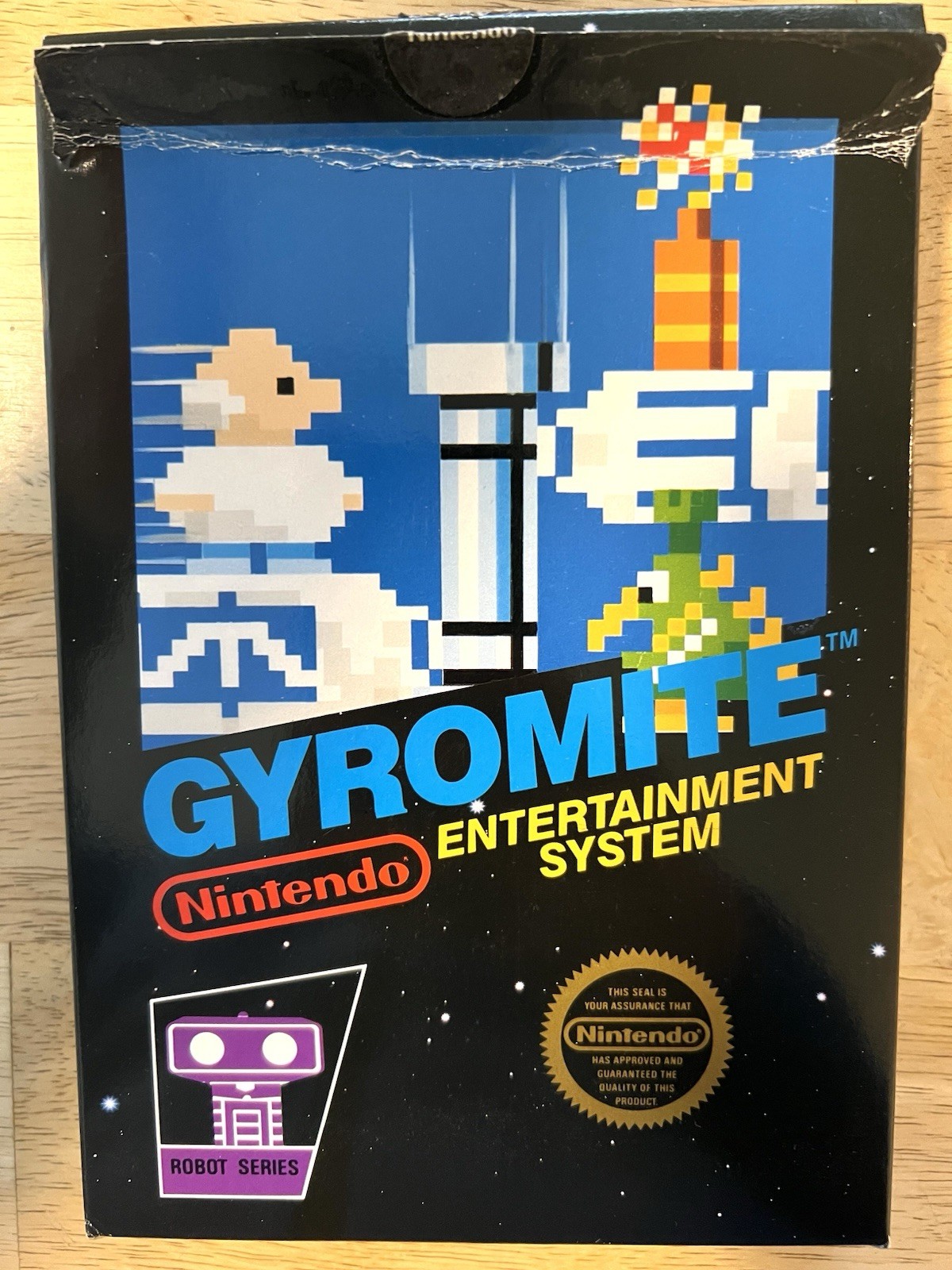 1985 Gyromite NES MATTE STICKER SEAL Hang-Tab NO CODES 1st BOX Nintendo TESTED!