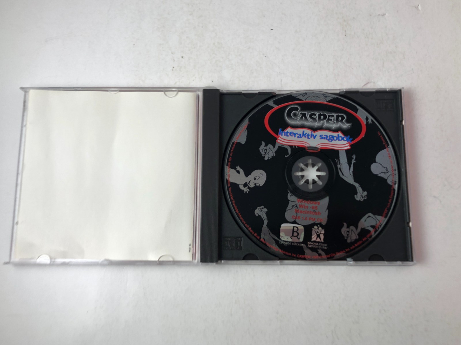 Casper Sagobok PC CD-ROM 1995 Levande Böcker Swedish Windows 95 Mac Retro