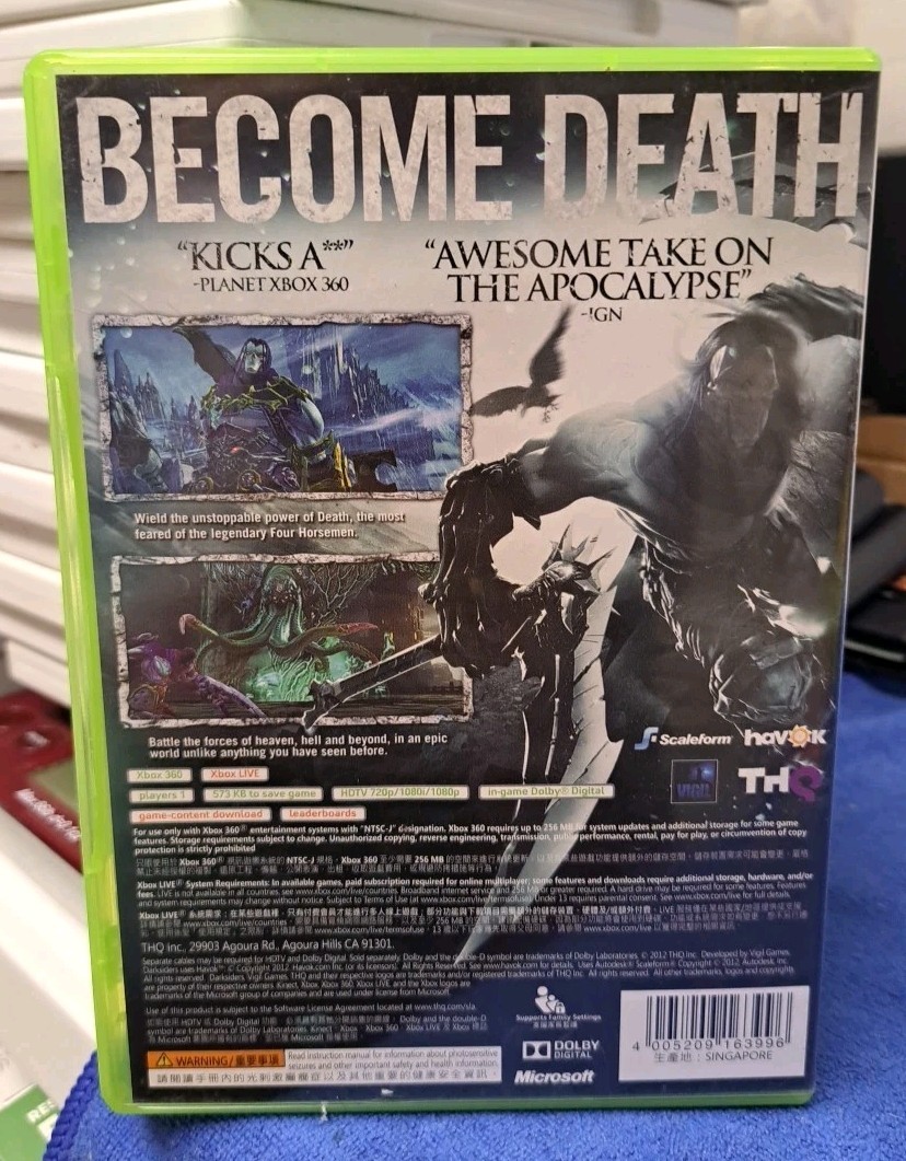 Darksiders 2 (Xbox 360) Game Singapore Edition No Manual