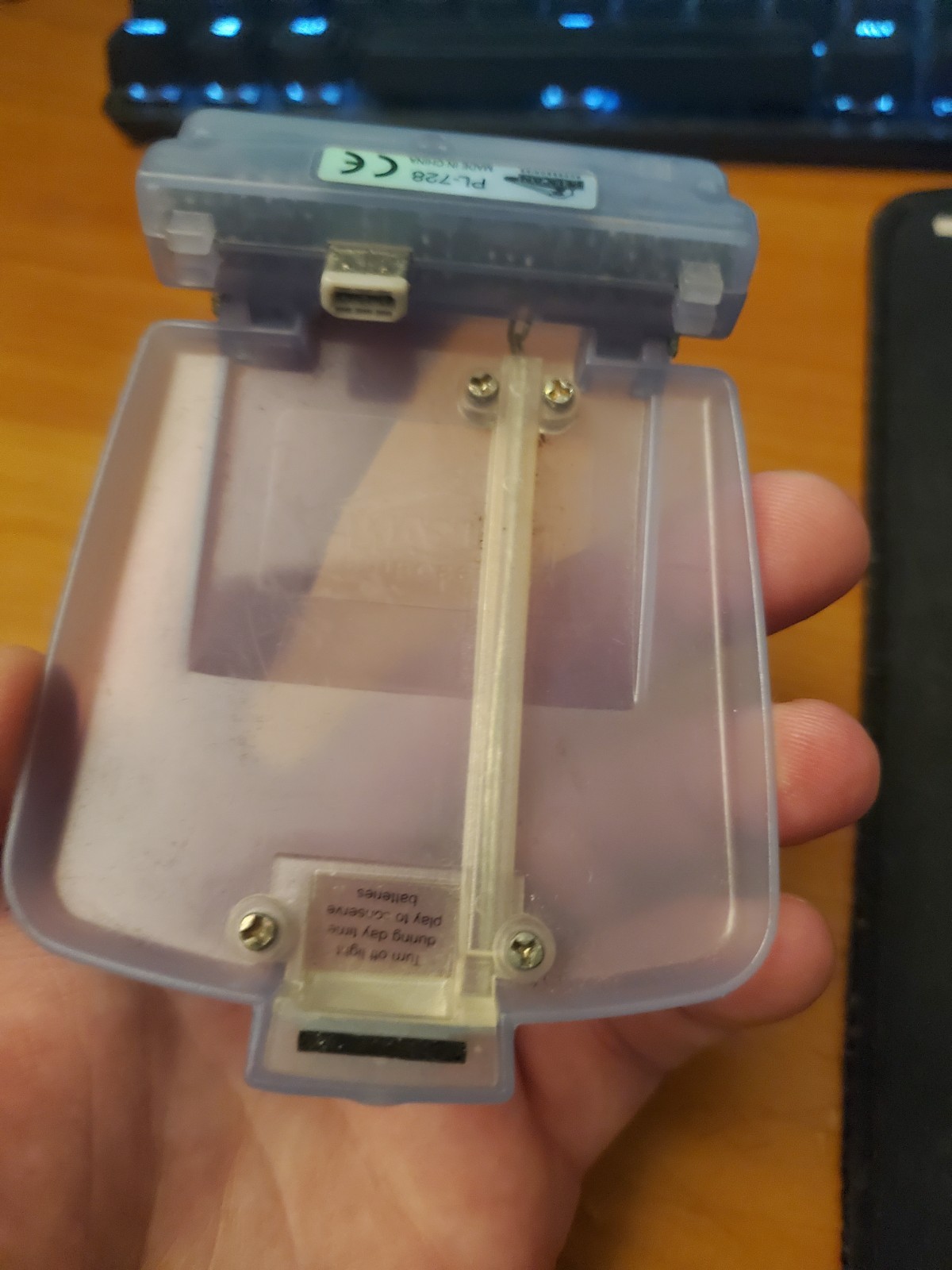Gameboy Advance Pelican Light Screen Clear Purple Tested (Accessory Only!)
