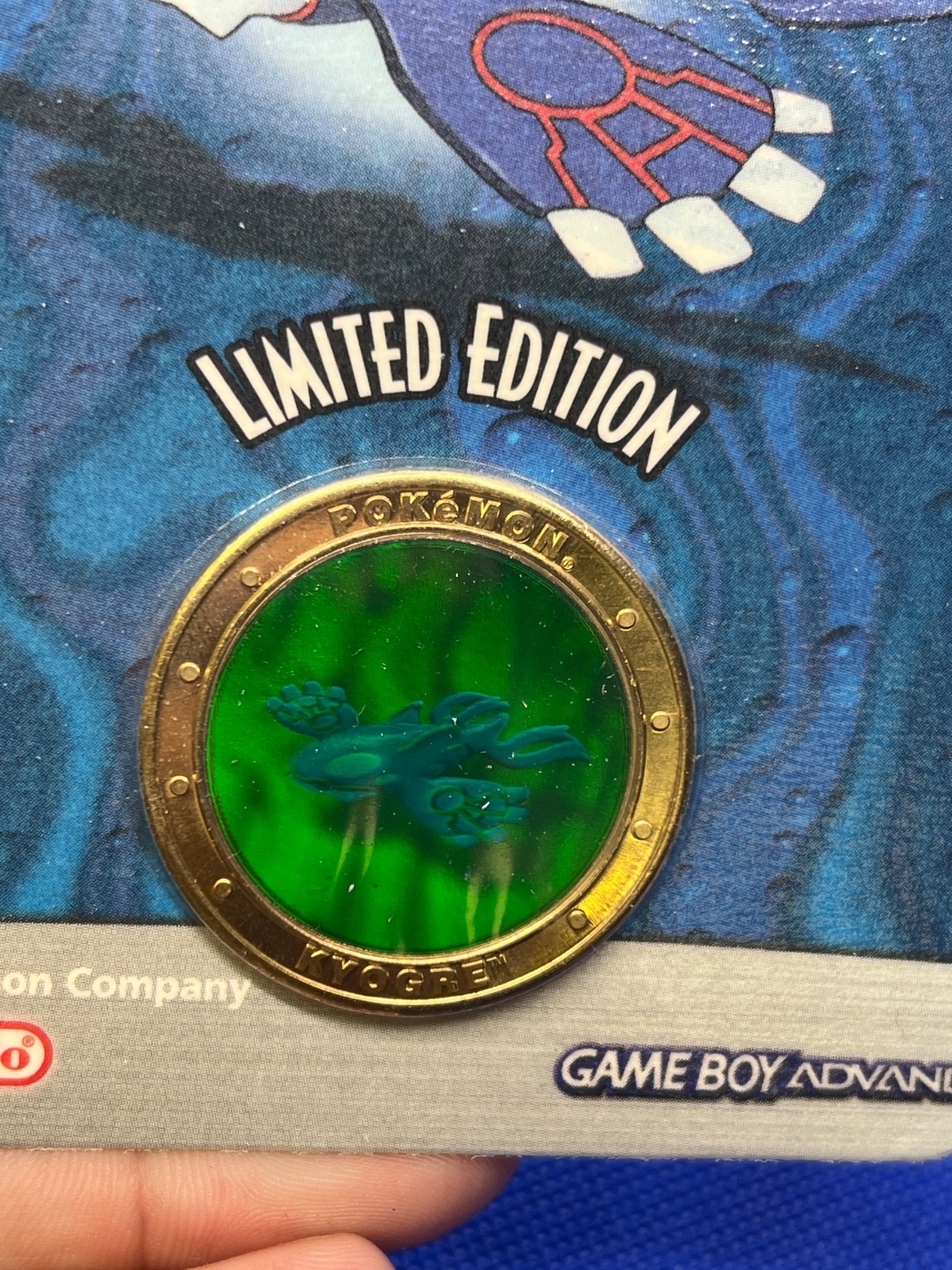 NEW SEALED 2003 Pokemon Sapphire Kyogre Limited Edition Preorder Metal Coin