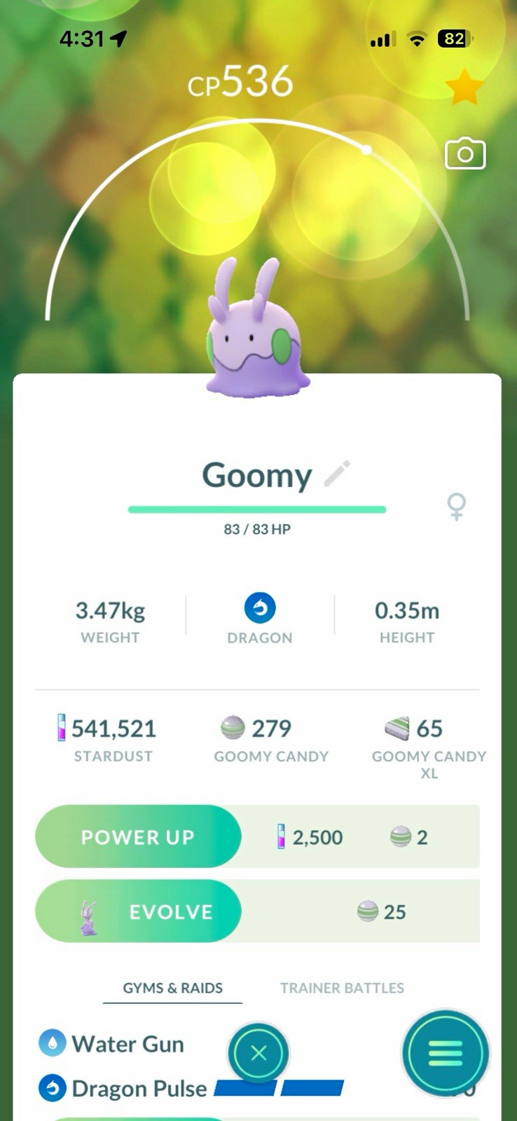 Pokemon GO Goomy 20k Stardust