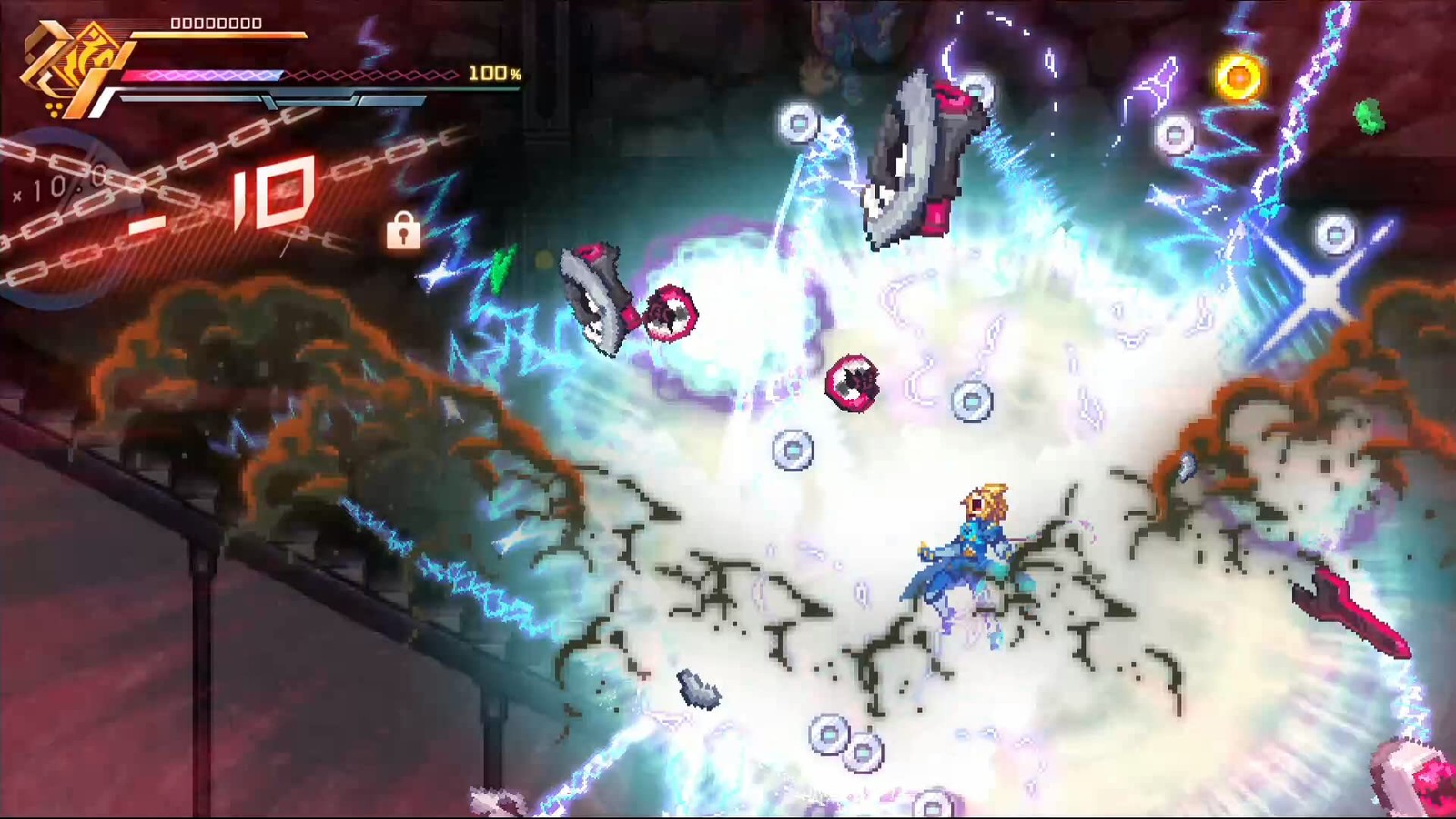 Inti Creates Blue Thunderbolt Gunvolt Chain Ring Limited Edition – Switch Bonus