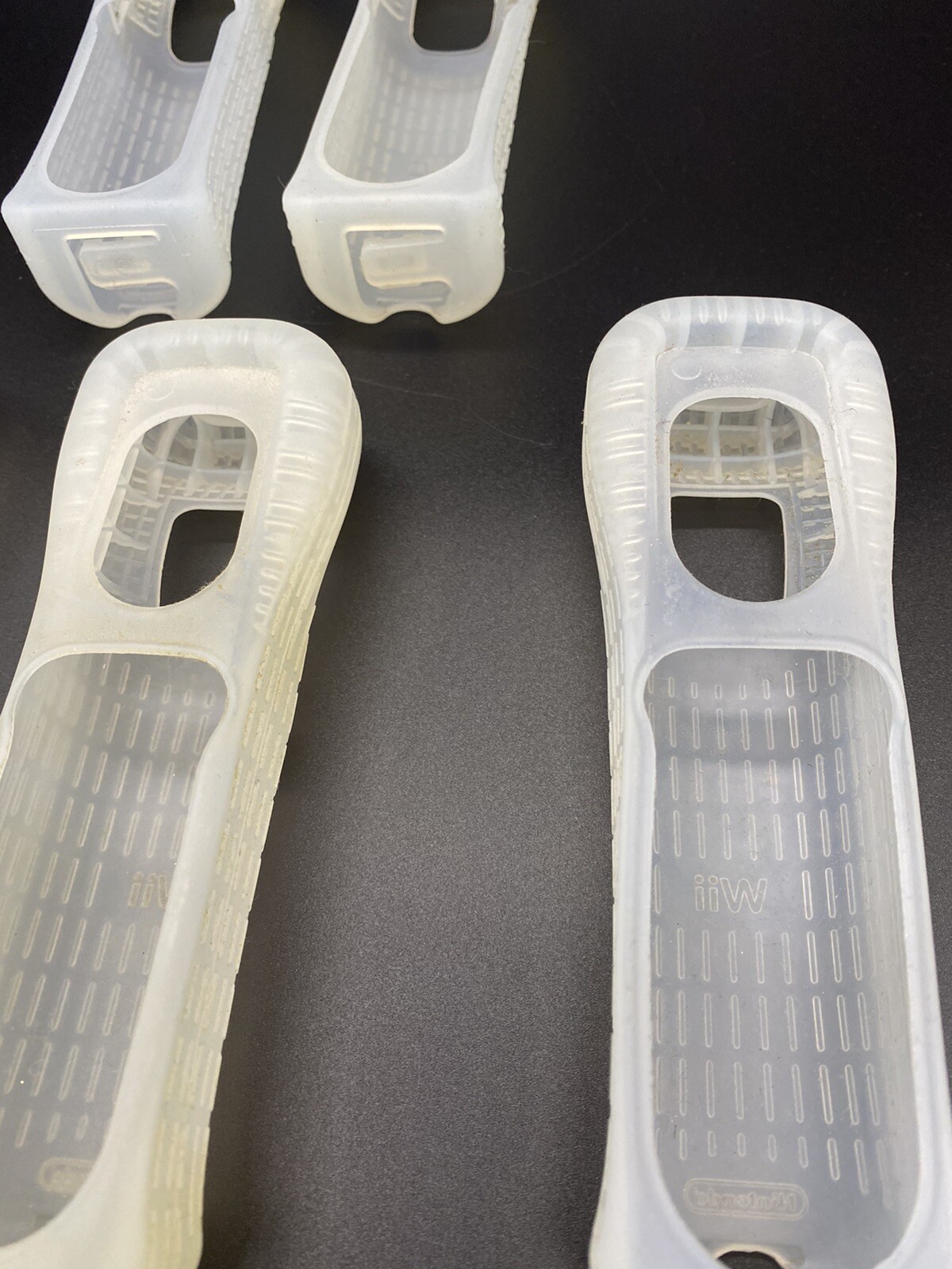 Used Nintendo Wii Remote Rubber Silicone Gel Cover Sleeves Clear Lot Of 5