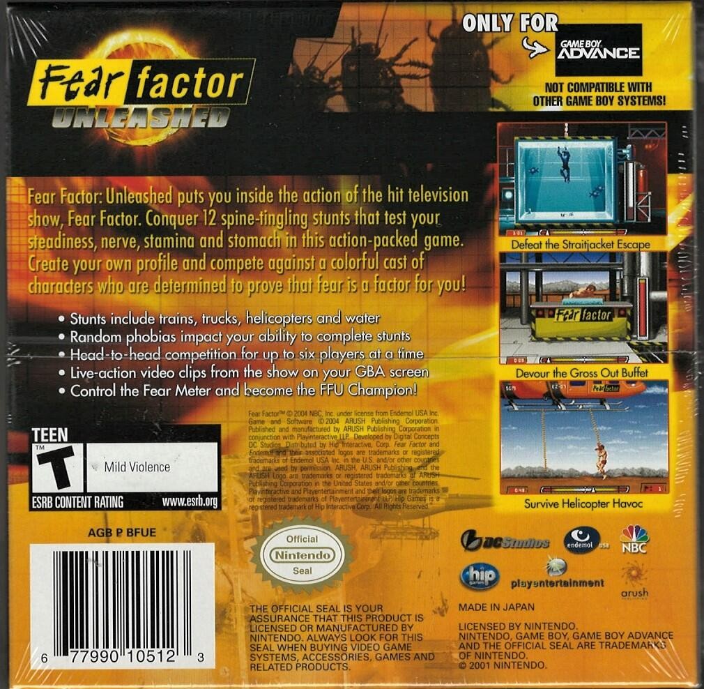 Fear Factor Unleashed GBA (Brand New Factory Sealed US Version) Game Boy Advance