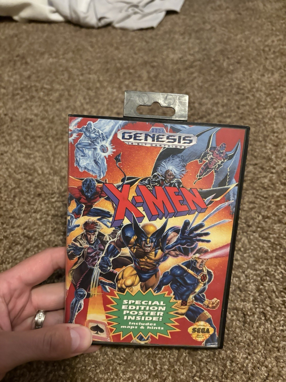 Sega Genesis X-Men 1993 Complete CIB with Poster