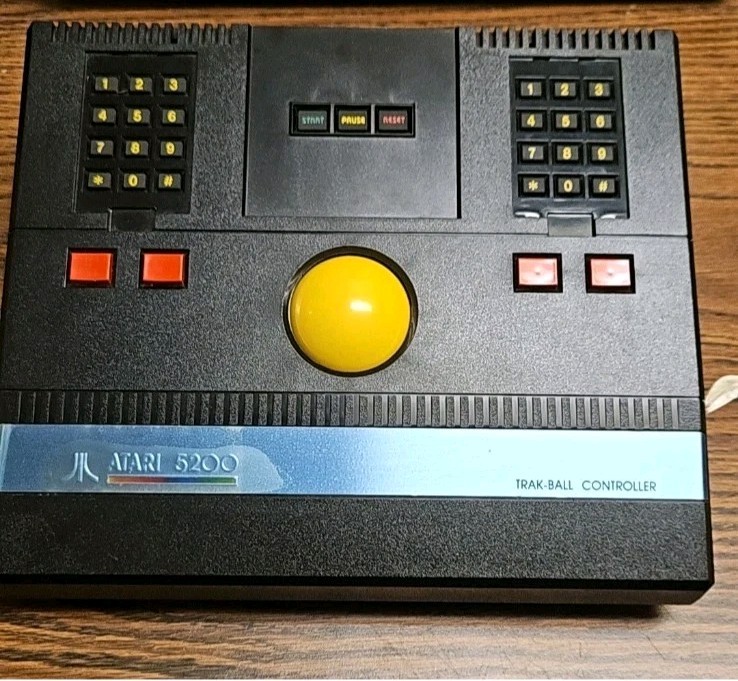 Atari 5200 Trak-Ball Controller Untested,Still Has The Blue Protective Plastic