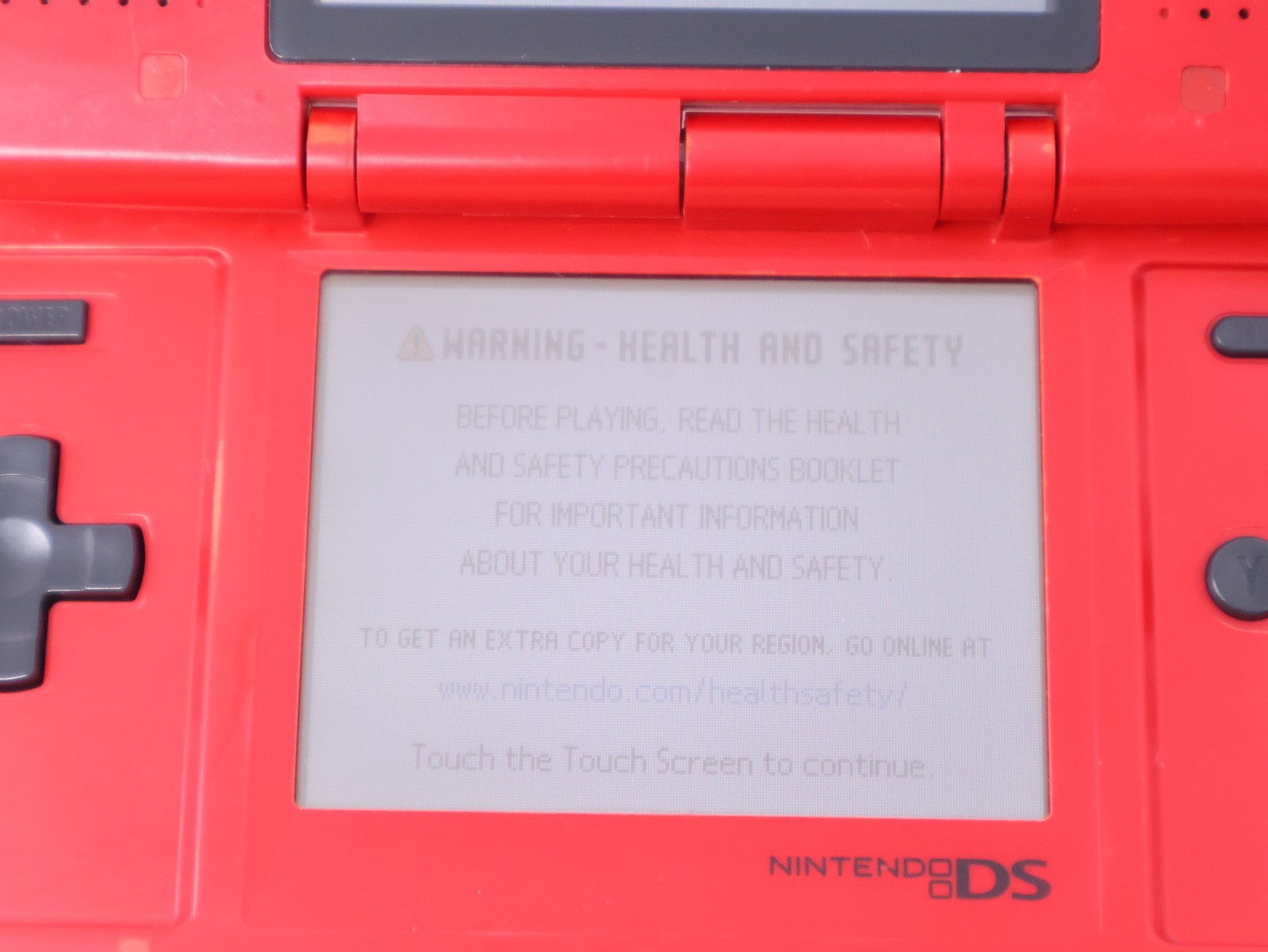 Nintendo DS Handheld System Tested Working Lava Red w/ Charger & Stylus
