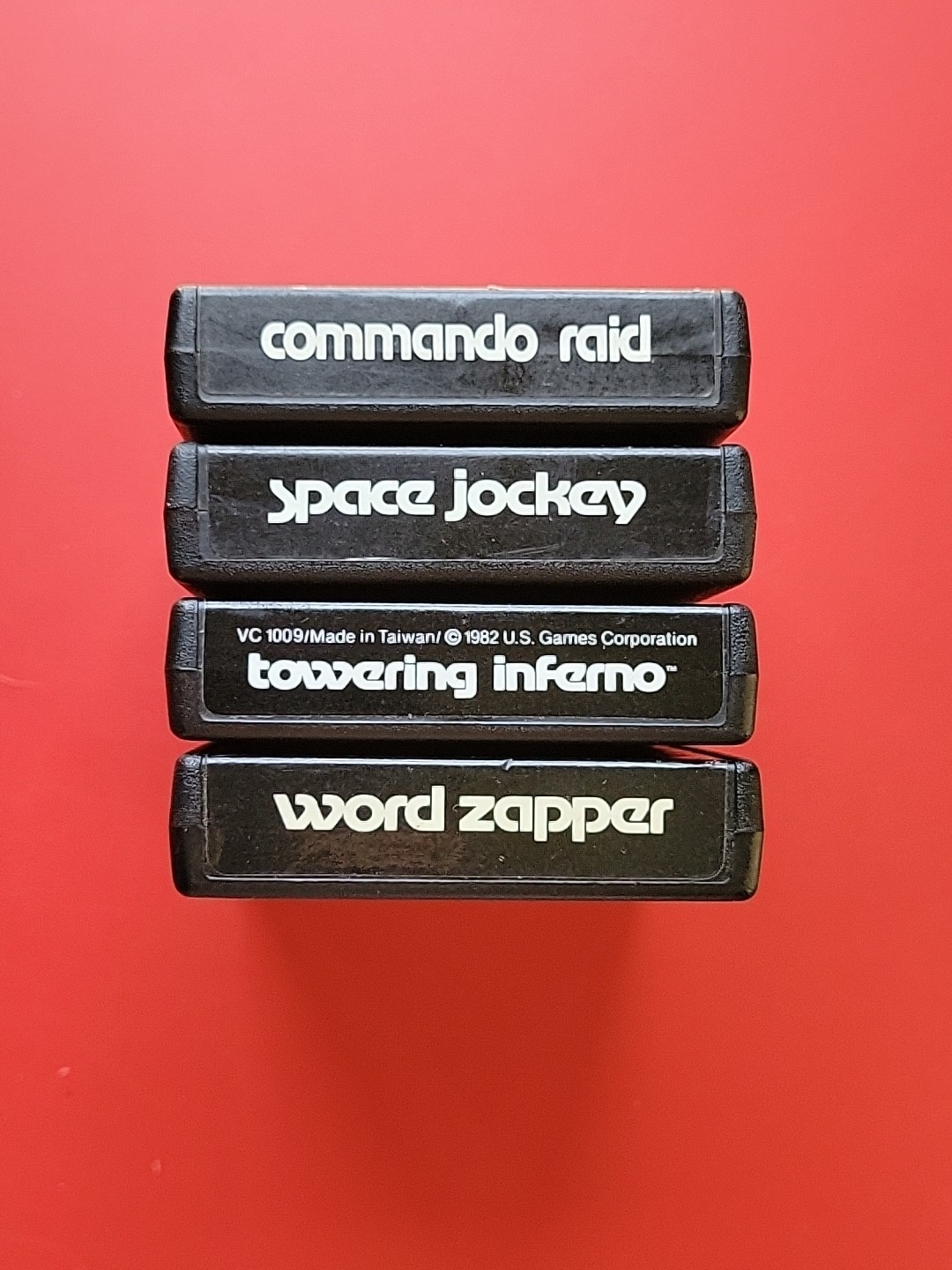 Towering Inferno Word Zapper Commando Raid Space Atari 2600 Lot 4 U.S. Games