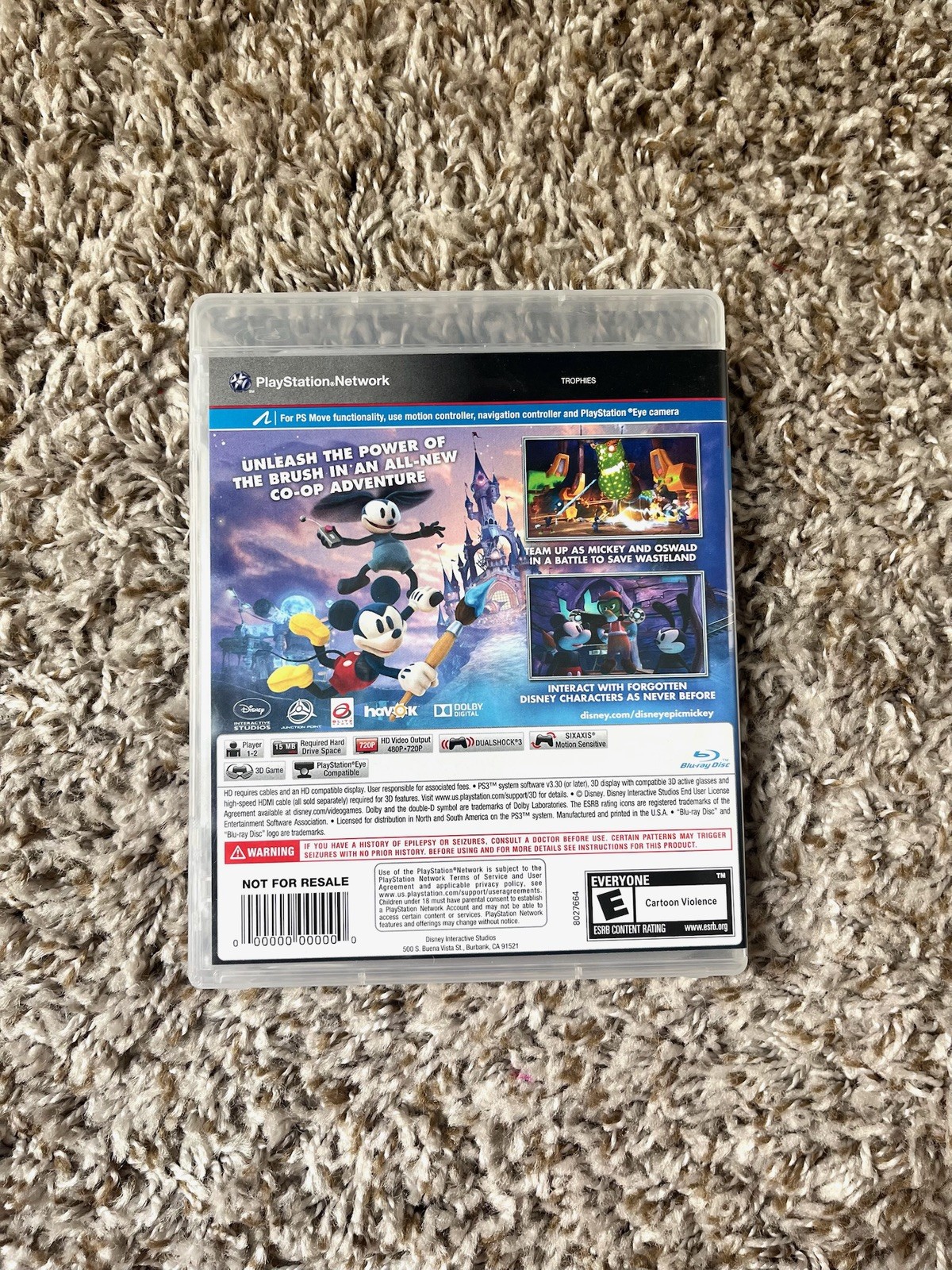 Disney Epic Mickey 2 The Power of Two PS3 PlayStation 3 (Case/Manual ONLY)