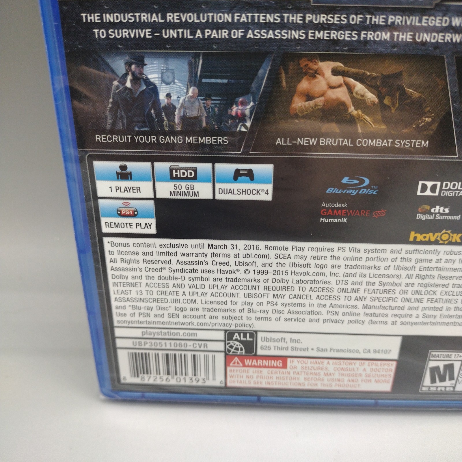 NEW Assassin’s Creed Syndicate Limited Edition (Sony PlayStation 4, 2015) PS4