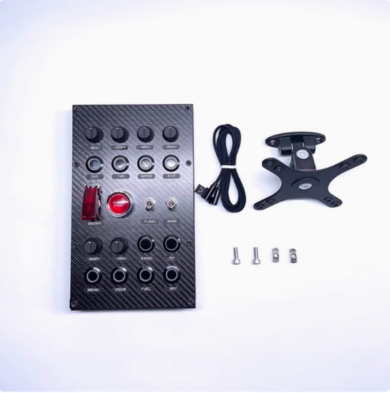 SIMDT Button Box SIM Racing Control Box Racing Simulator w/ Carbon Fiber Panel1