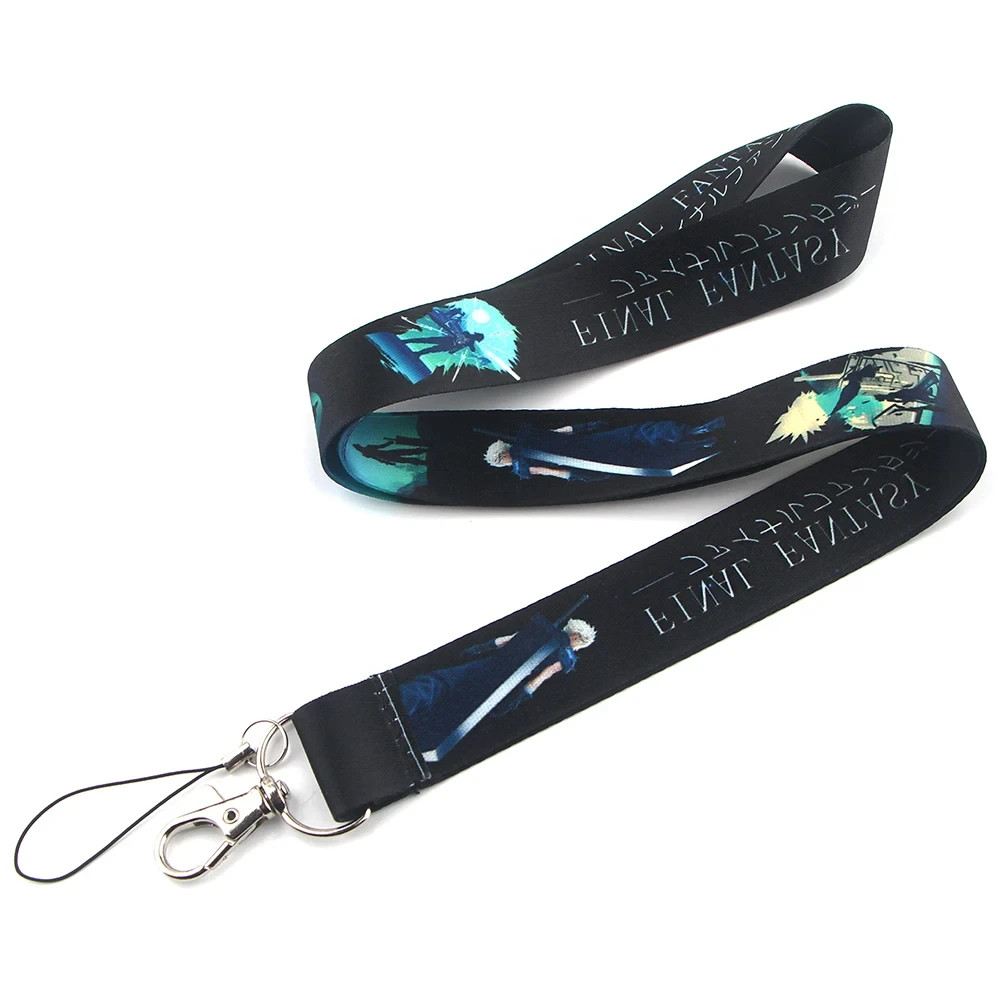 Final Fantasy VII Cloud Strife Lanyard – FF7 Anime Keychain Strap – Gamer Merch