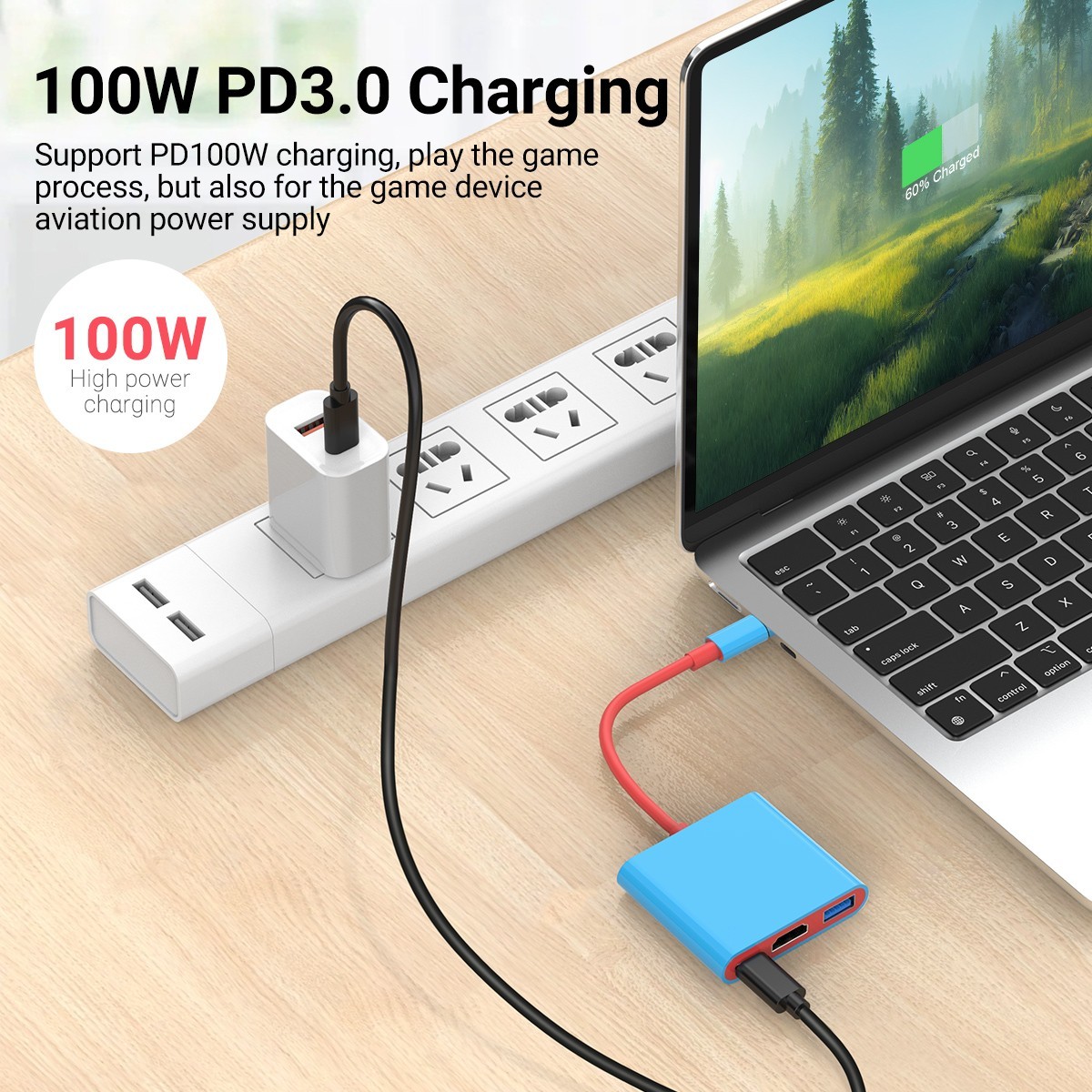 Nintendo Switch Dock USB-C Hub Adapter 4K HDMI Docking Station Portable TV 3.0