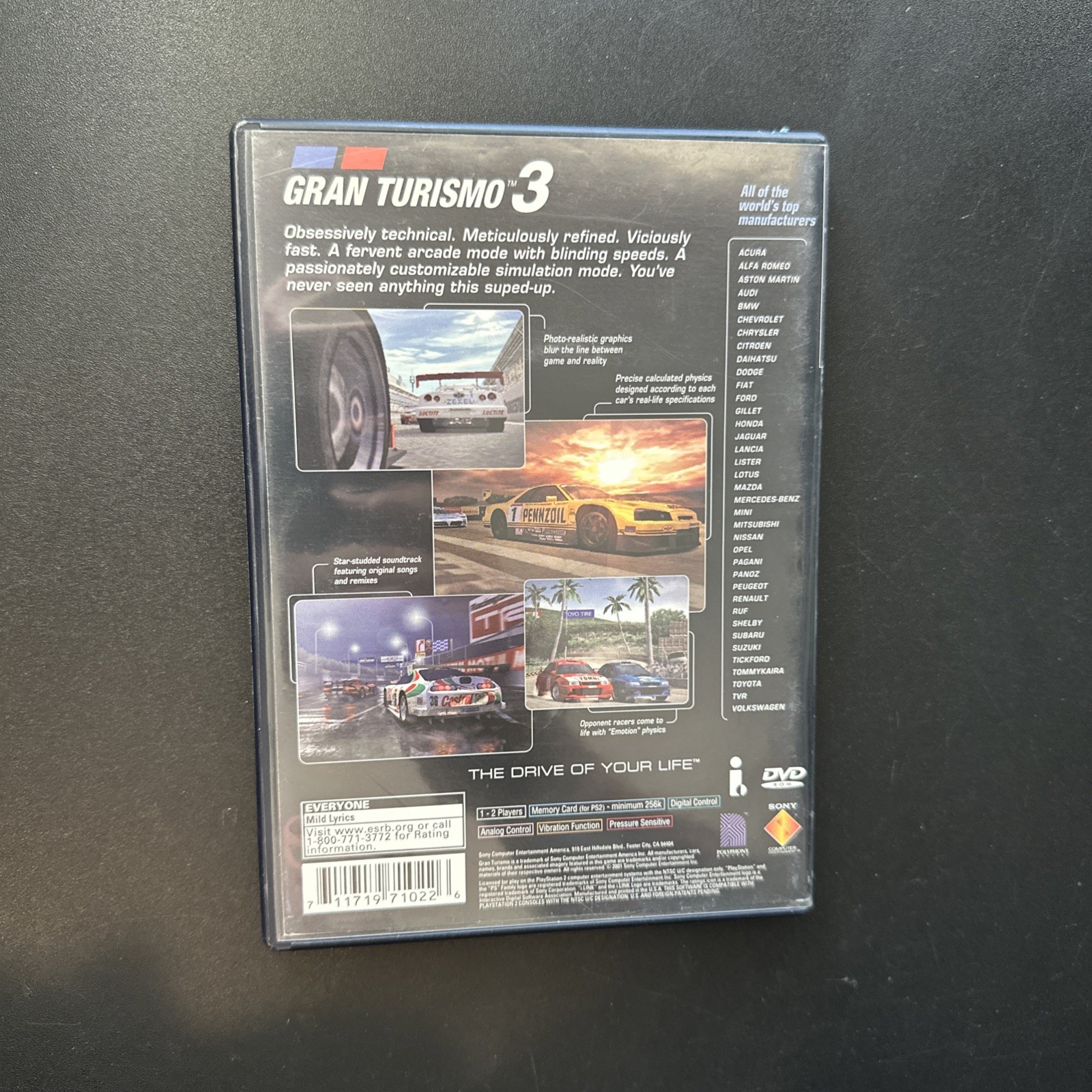 Gran Turismo 3 A-spec CIB Black Label Sony PlayStation 2 PS2 2006 Tested Working
