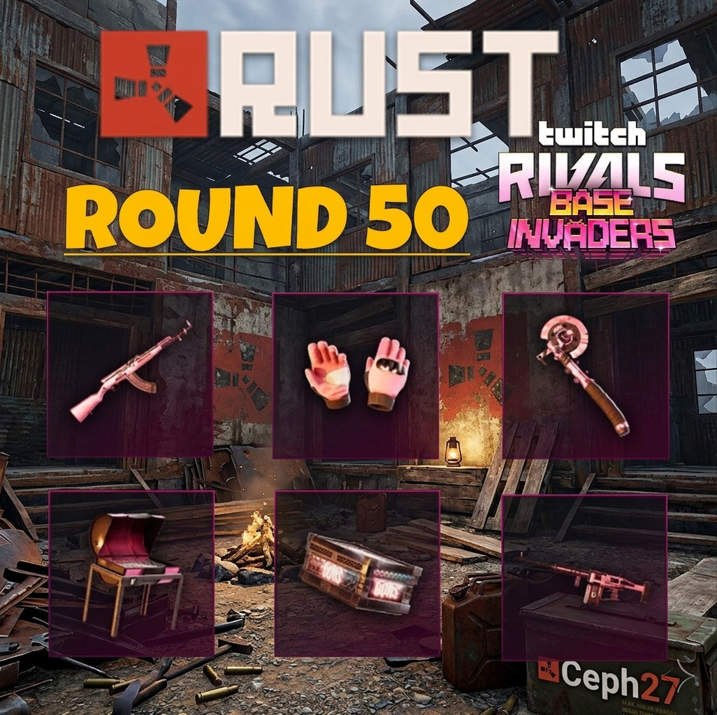 Rust Twitch Drops – Round 50 – ALL 6/6 Items/Skins