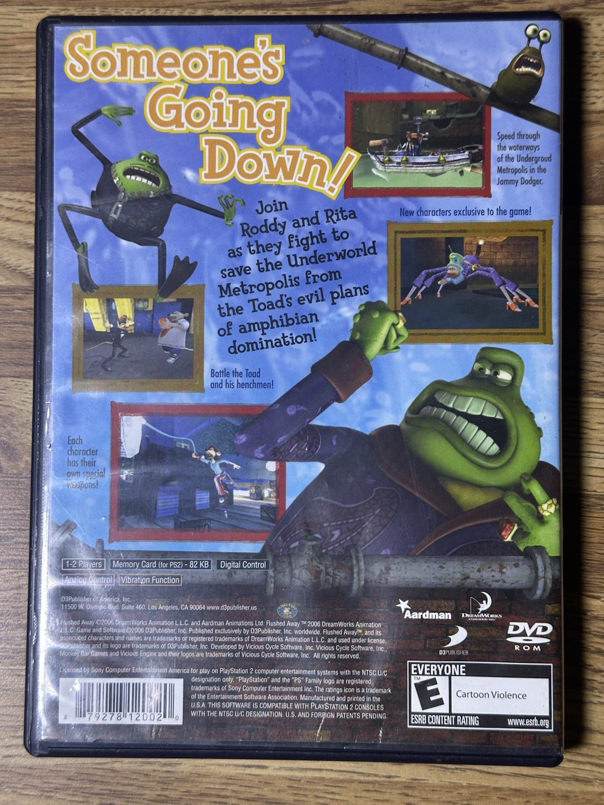 D3Publisher Flushed Away PS2 Manual Multiplayer Action Adventure 2006