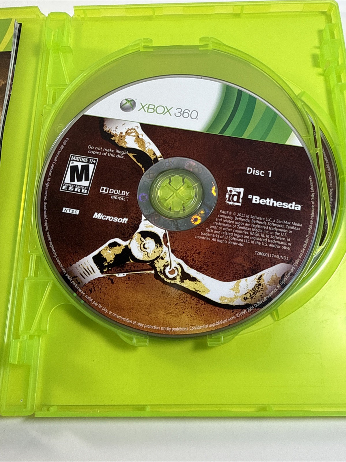 Rage (Microsoft Xbox 360, 2011) Complete Tested Working