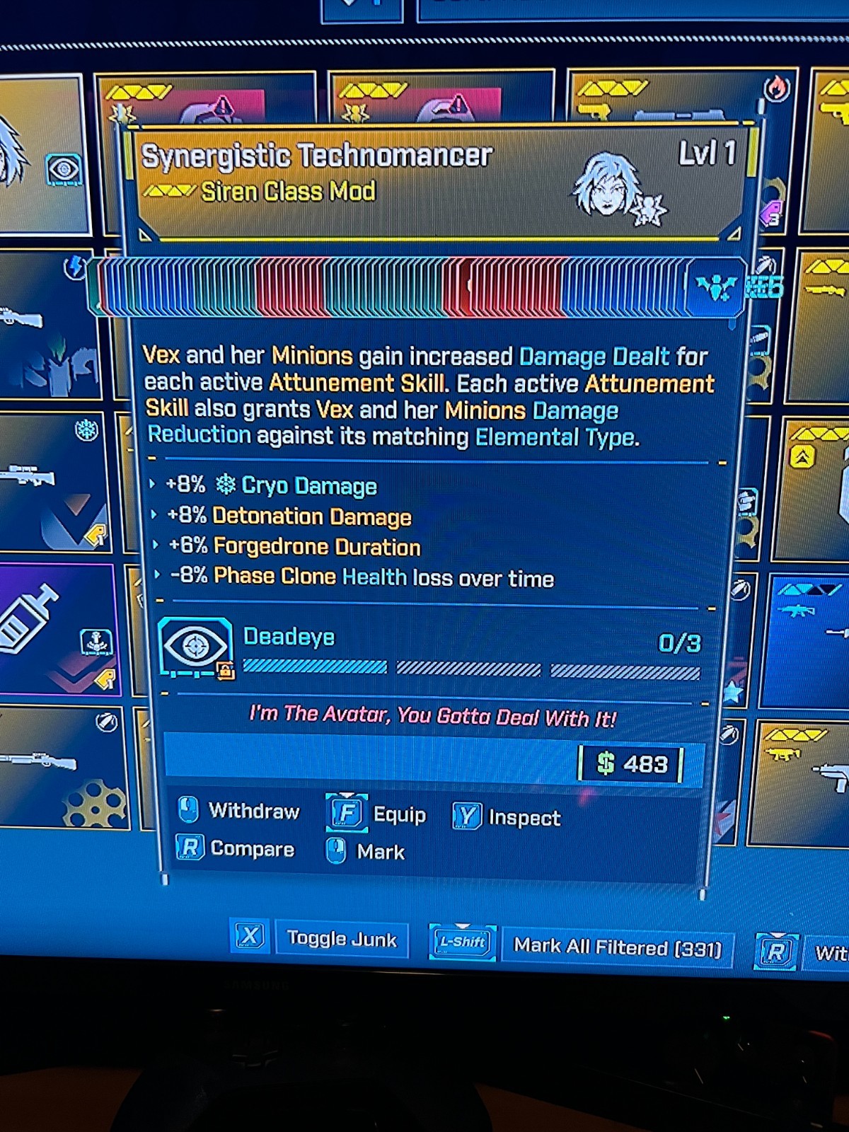 Borderlands 4✨ MODDED LEVEL 1 ONE ALL SKILLS VEX CLASS MOD BL4 ✅PC-PS-XBOX✨