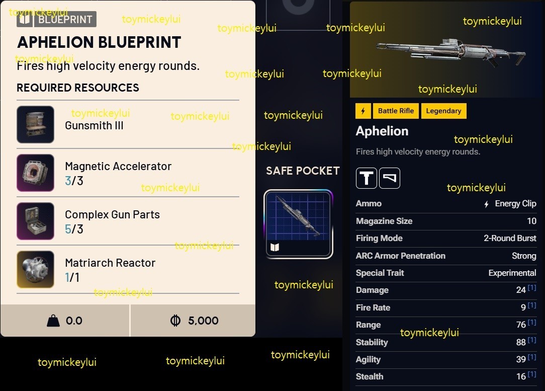 ✅ ARC RAIDERS ✅ APHELION BLUEPRINT – USA SELLER