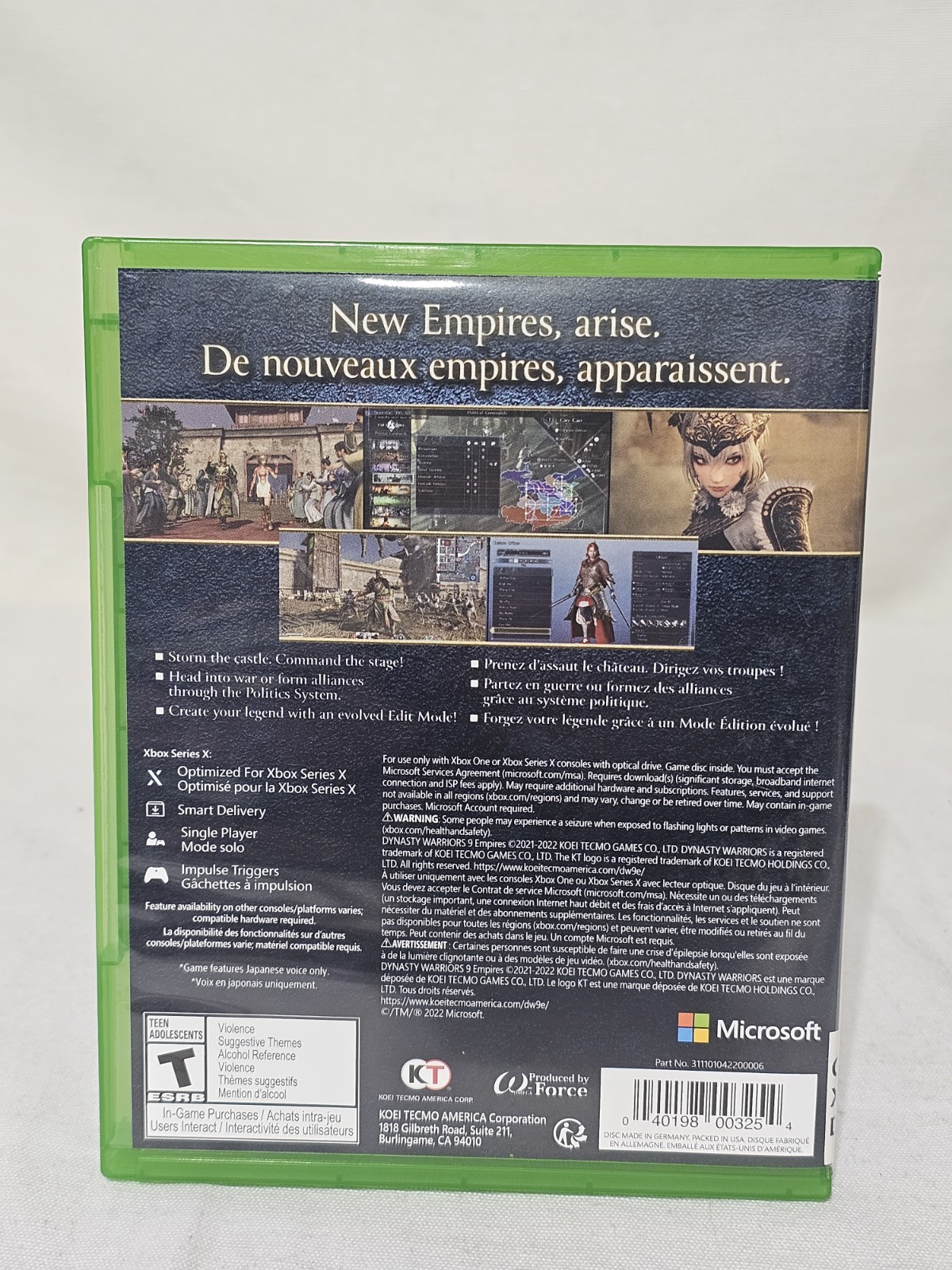 Dynasty Warriors 9 Empires (Koei Tecmo, Xbox Series X, 2022) Very Good