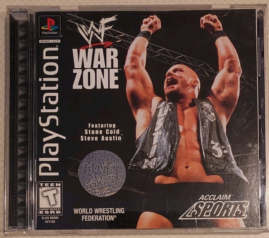 WWF Warzone (PlayStation 1 PS1, 1998) Black Label CIB Cleaned, Tested w/Reg Card