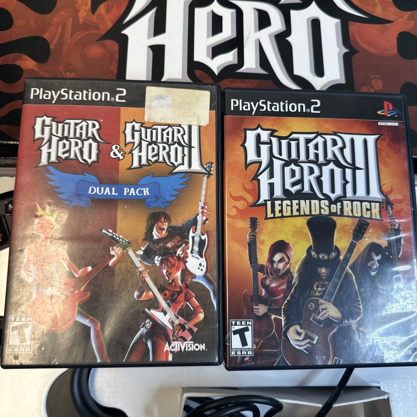 PS2 Guitar Hero Red Octane SG Gibson Wired Controller + Box – Hero 1 2 3