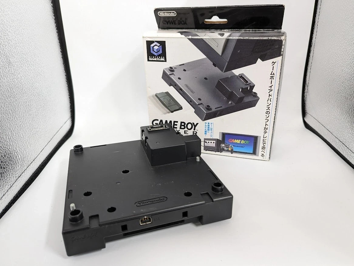 Z558 Nintendo GameCube Gameboy Player Box Black DOL-017 JAPAN GC GB Working
