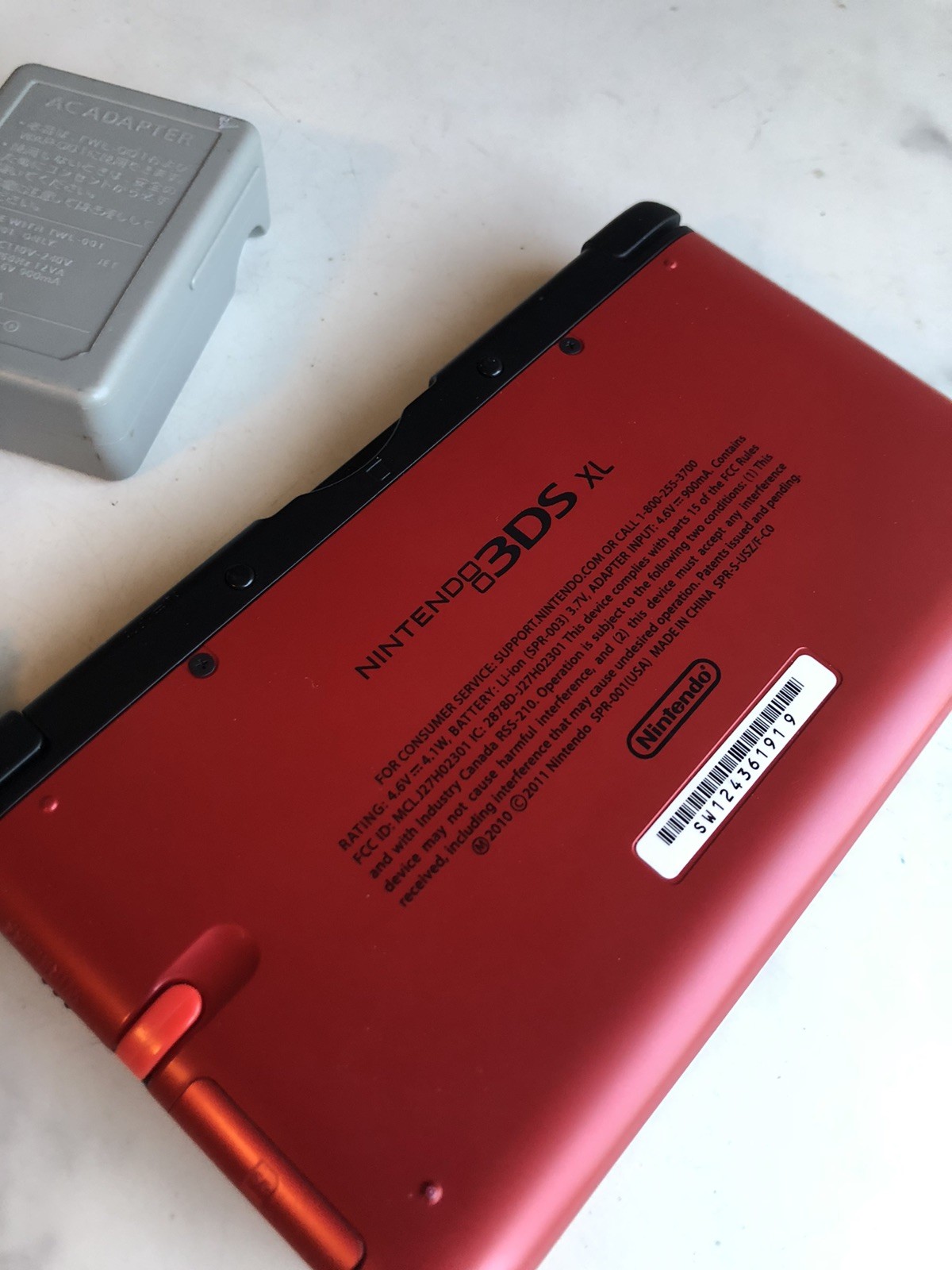 Nintendo 3DS XL Red Console SPR-001 US Pokémon Case Stylus Bravely Default