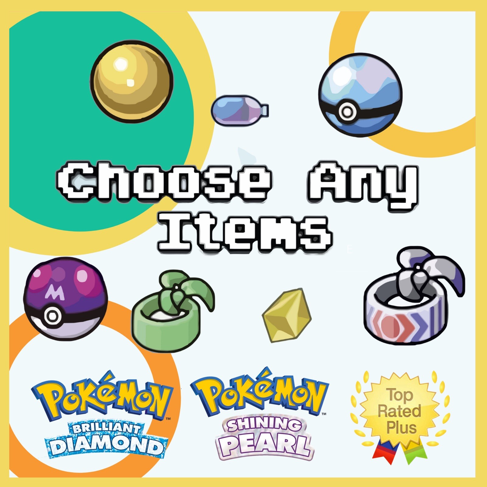 ANY ITEM for Pokémon Brilliant Diamond Shining Pearl BDSP Held Master Ball TMs