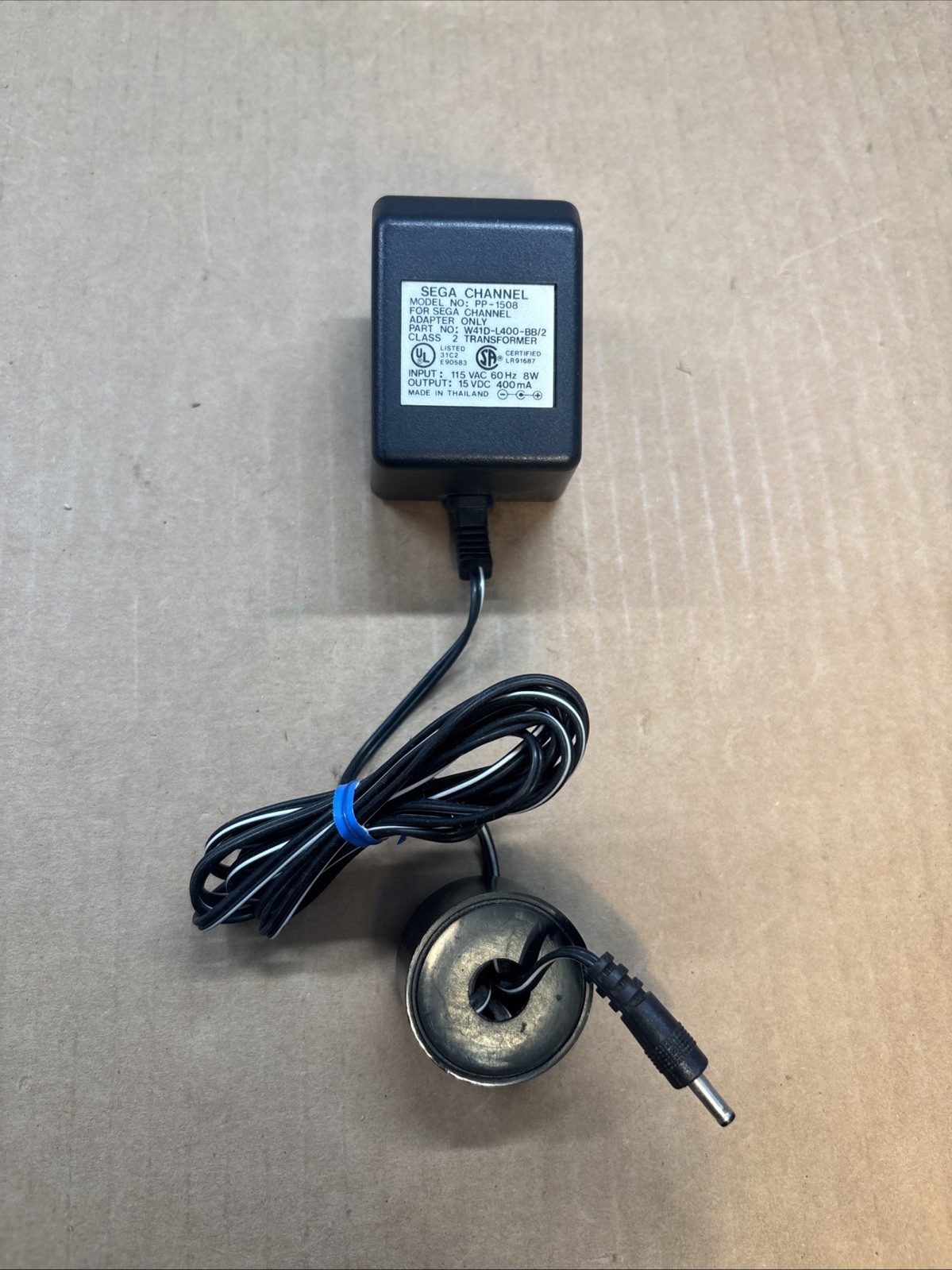 Sega PP-1508 AC Adapter Only for Sega Channel, 15VDC, 400mA
