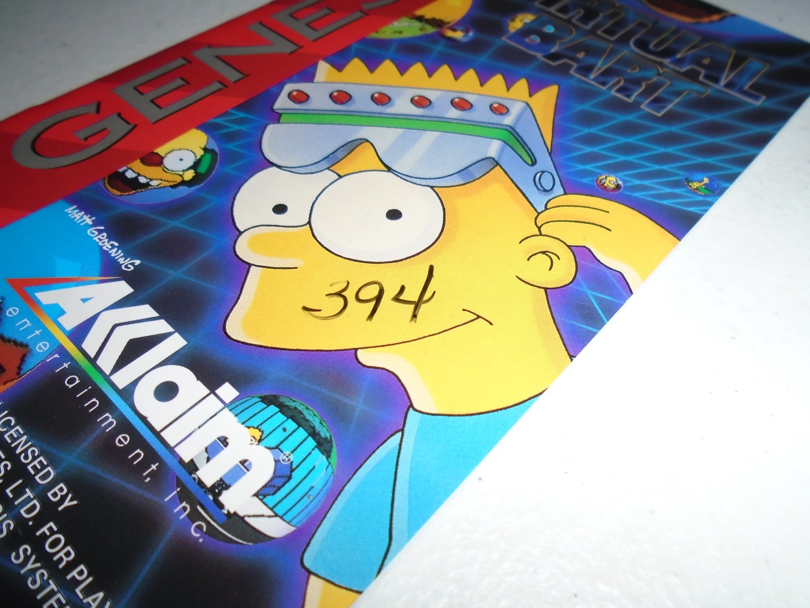 Virtual Bart (The Simpsons) ☆☆ CIB Complete Sega Genesis game Bart Simpson
