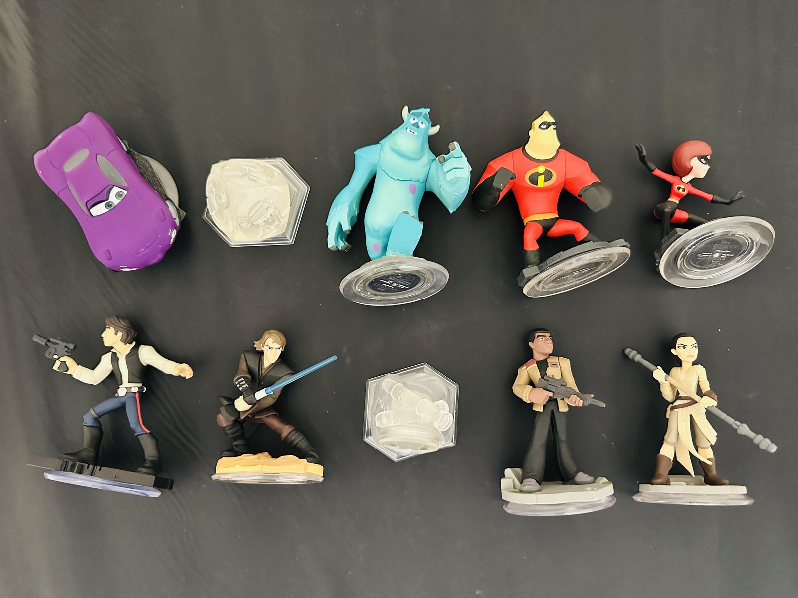 Lot Of 10 Disney Figures Cars Monsters Inc The Incredibles Star Wars Figure