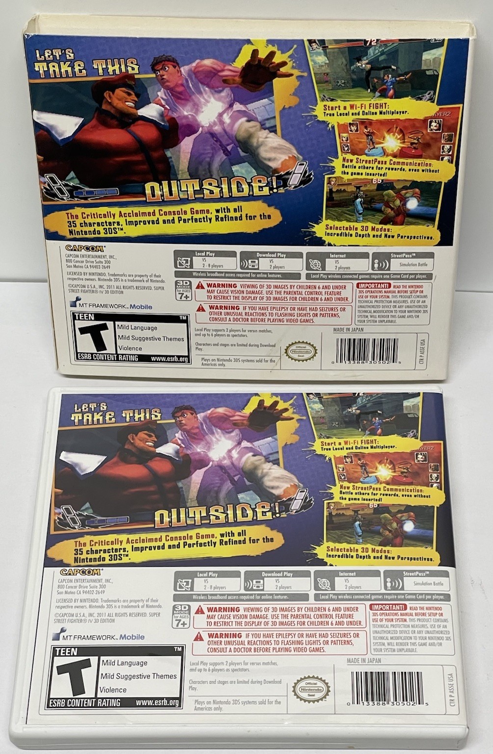 Nintendo 3DS Super Street Fighter 4 IV 3D Edition (CIB & Tested) w/Slip Cover