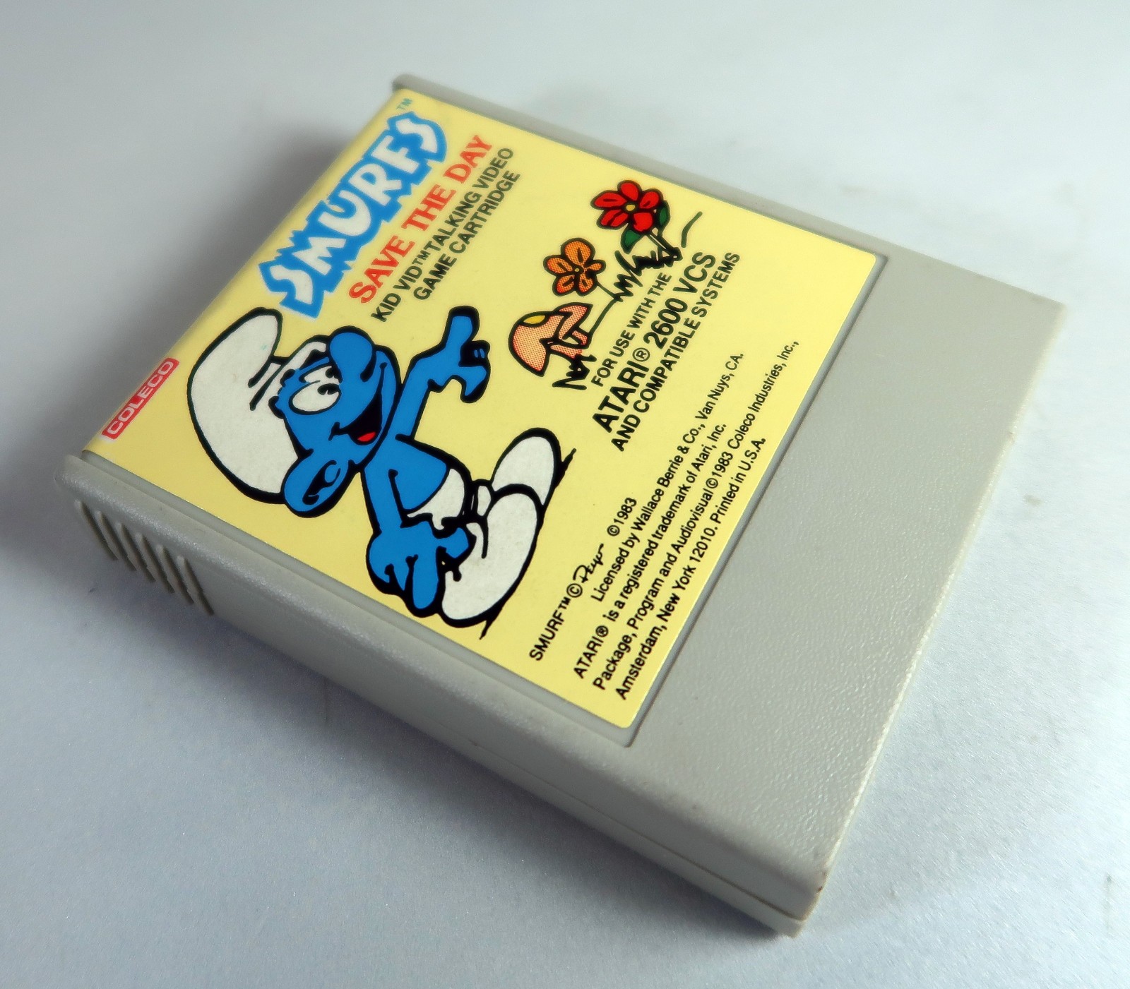 Atari 2600: Smurfs Save the Day Coleco Kid Vid Talking Game Cartridge Works/READ