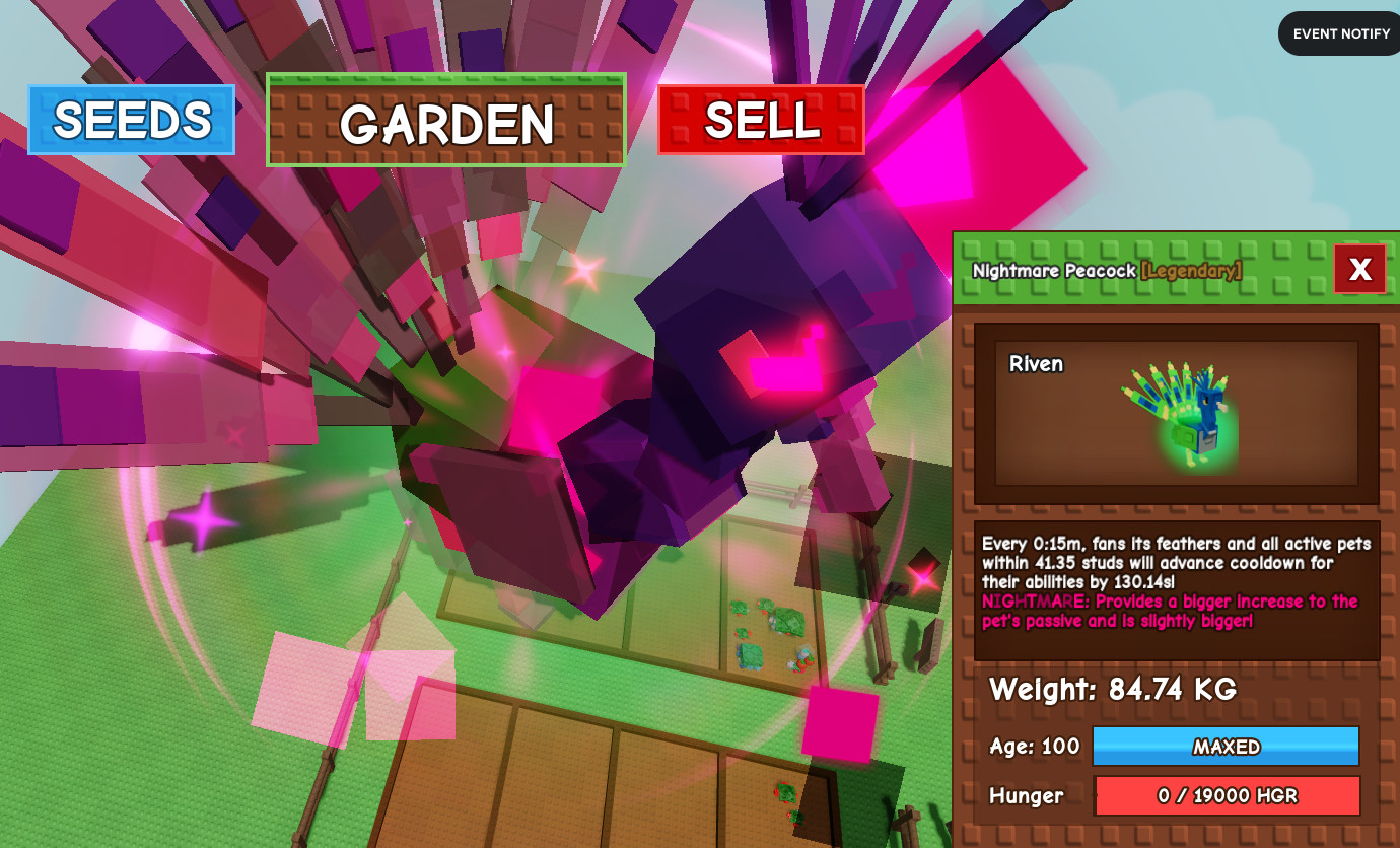 Huge Nightmare Peacock 15s! 84.74Kg! – Grow A Garden – Roblox! – Fast & Easy!