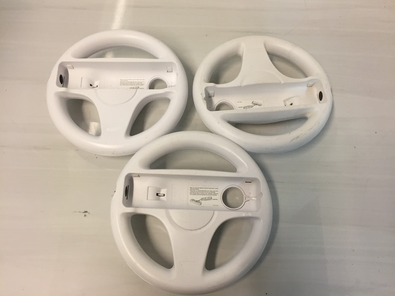 (3) Nintendo Wii Wheel RVL-024 White Steering Wheel Controller OEM Genuine